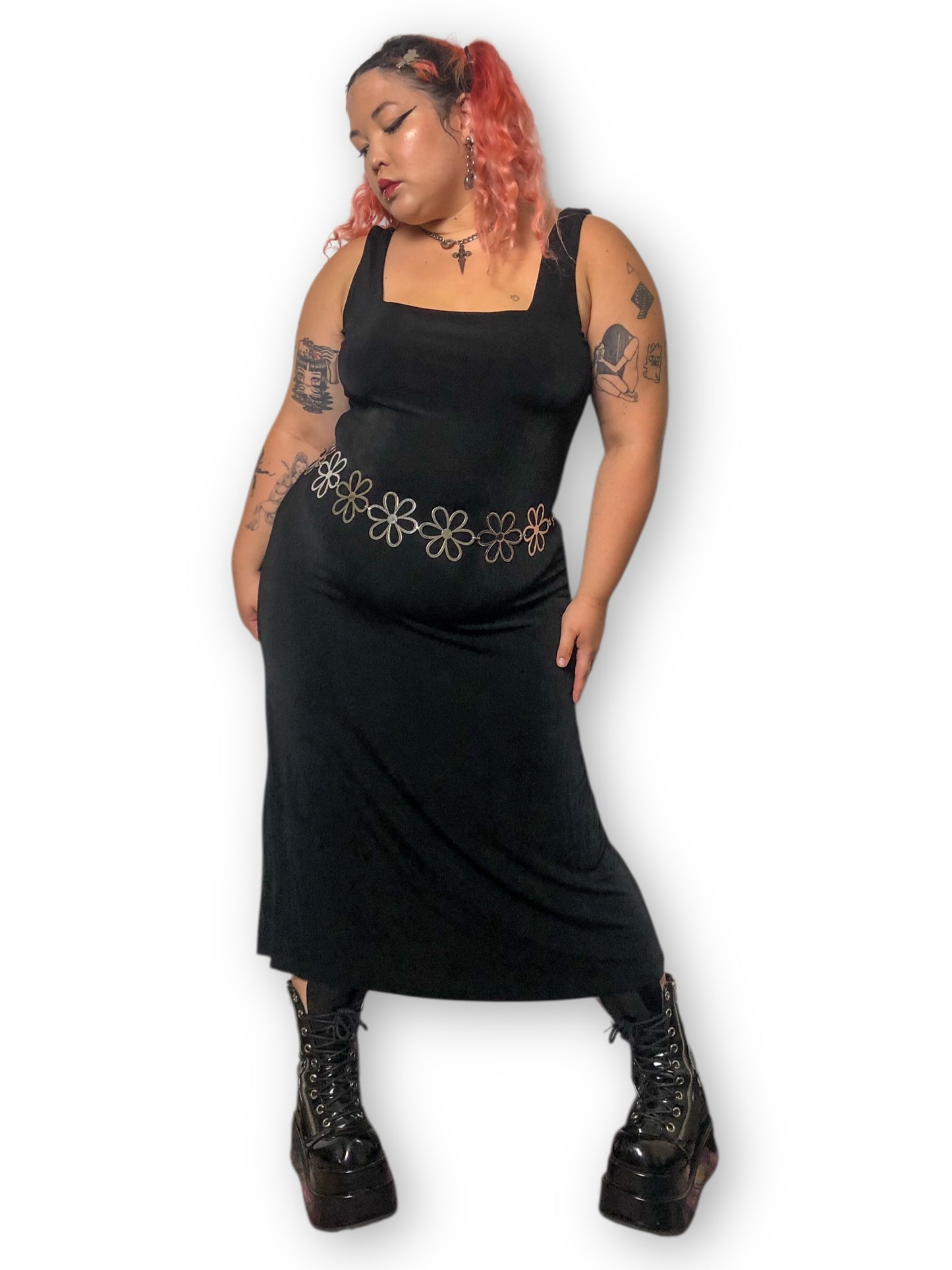 90’s Chico’s Travelers Black Slinky Maxi Dress (XL/2X)