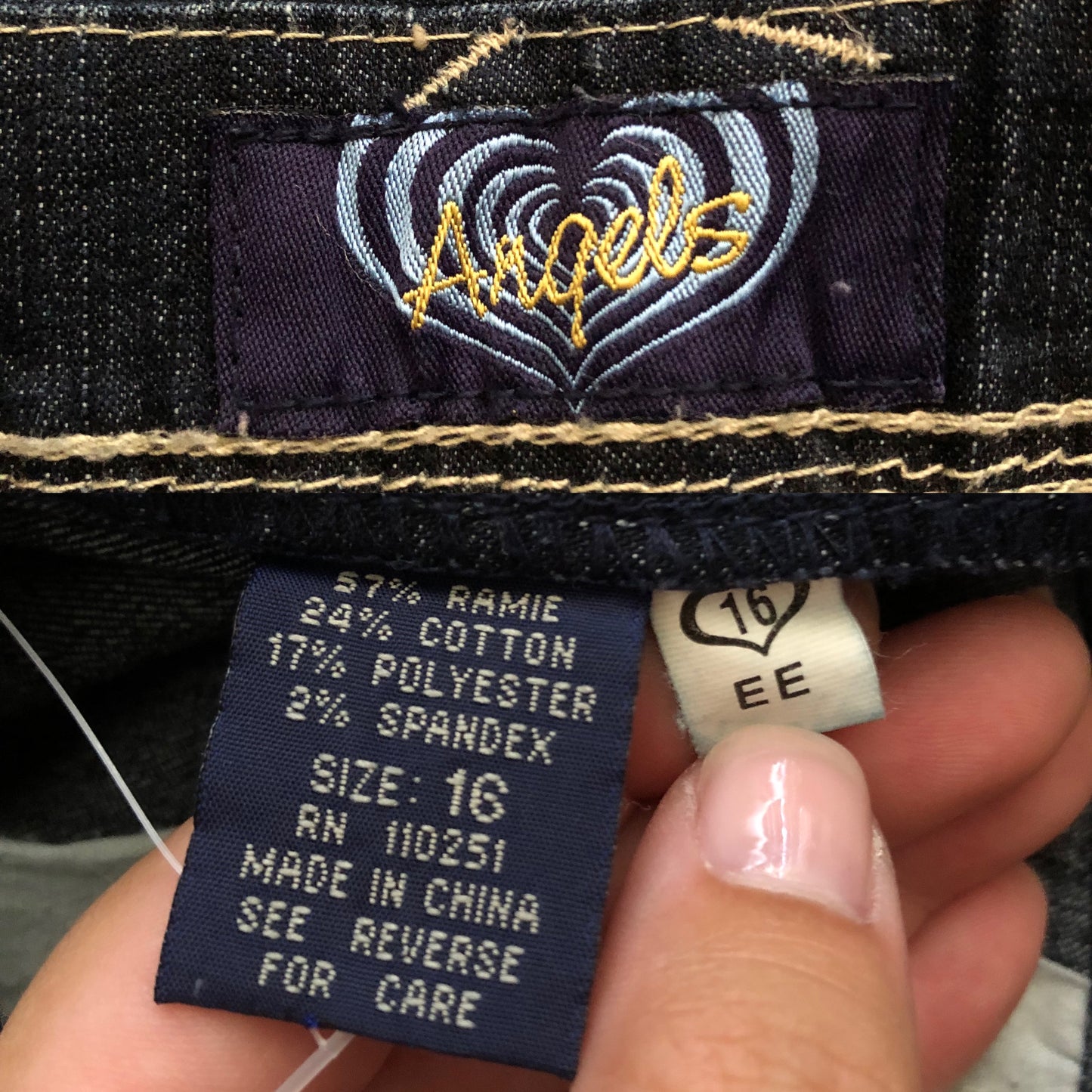 Y2K Angels Dark Wash Jeans (XL)