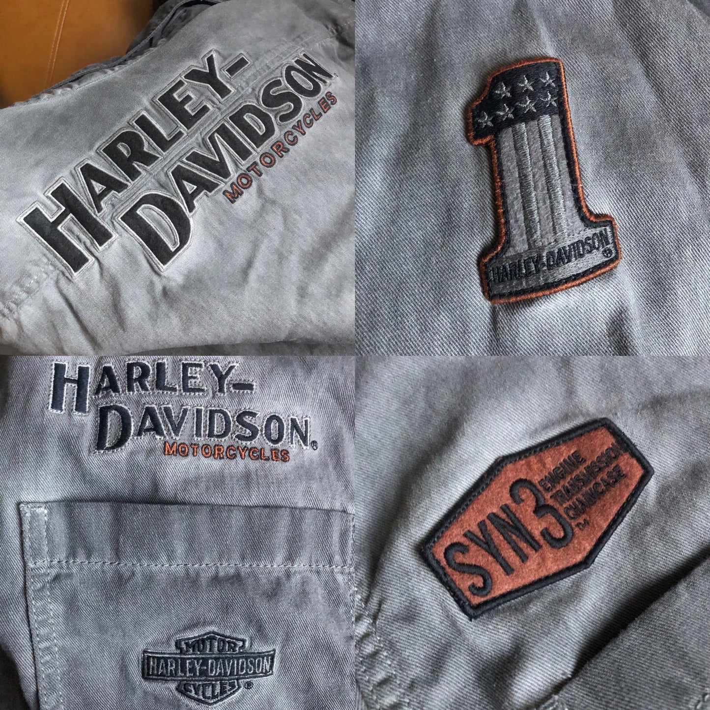 90’s/Y2K Harley Davidson Gray Button Down Shirt (2X)