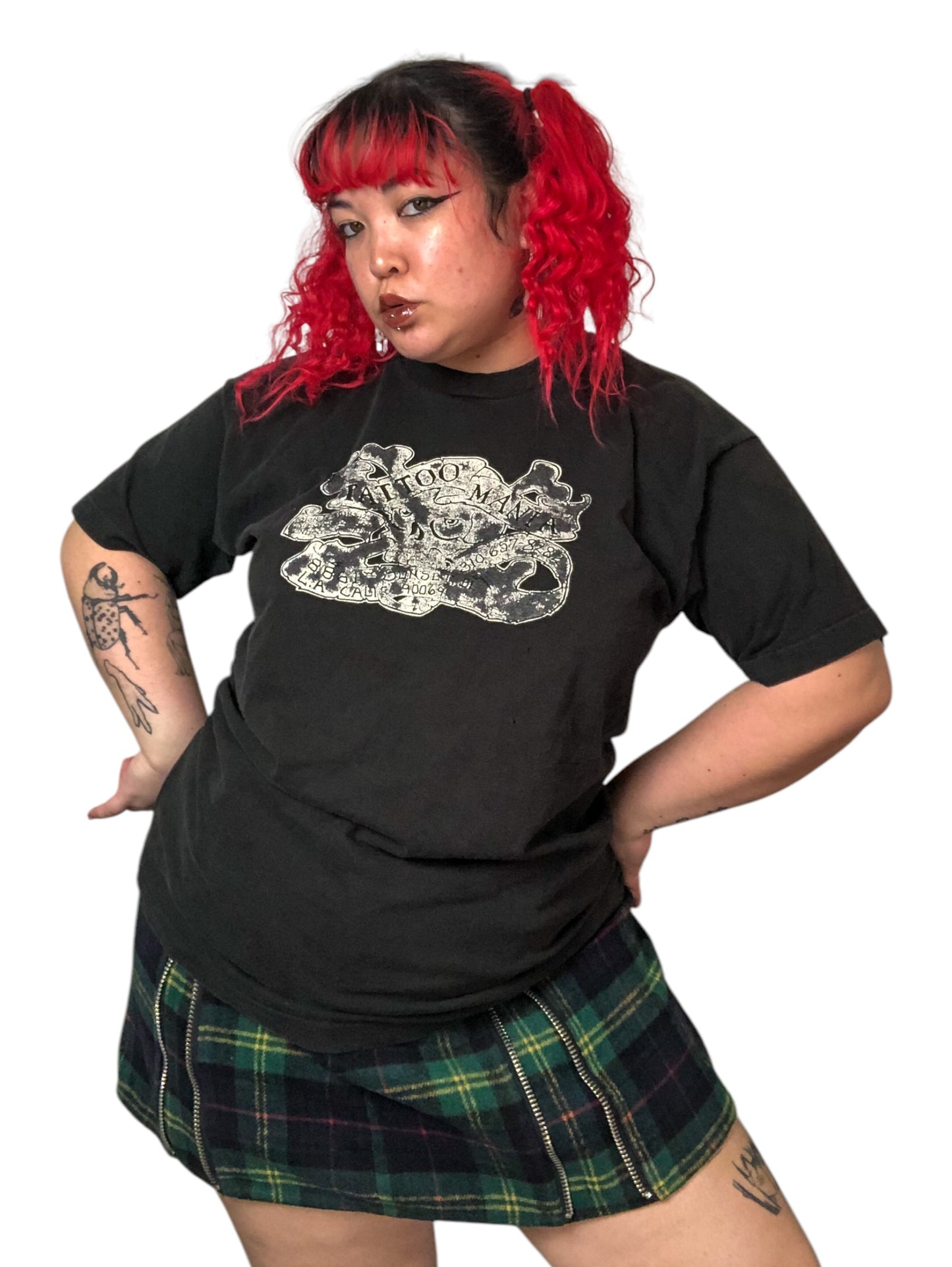 90’s/Y2K Graphic Print Black T-Shirt (XL)