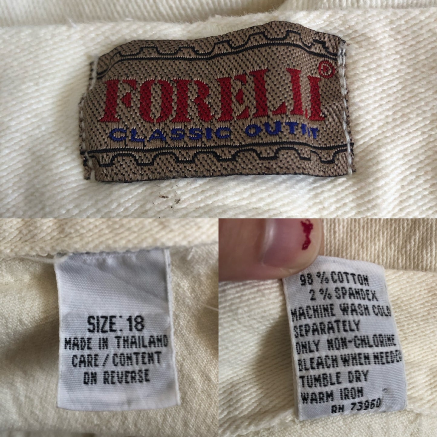 Y2K Forelli White Denim Jeans (2X)