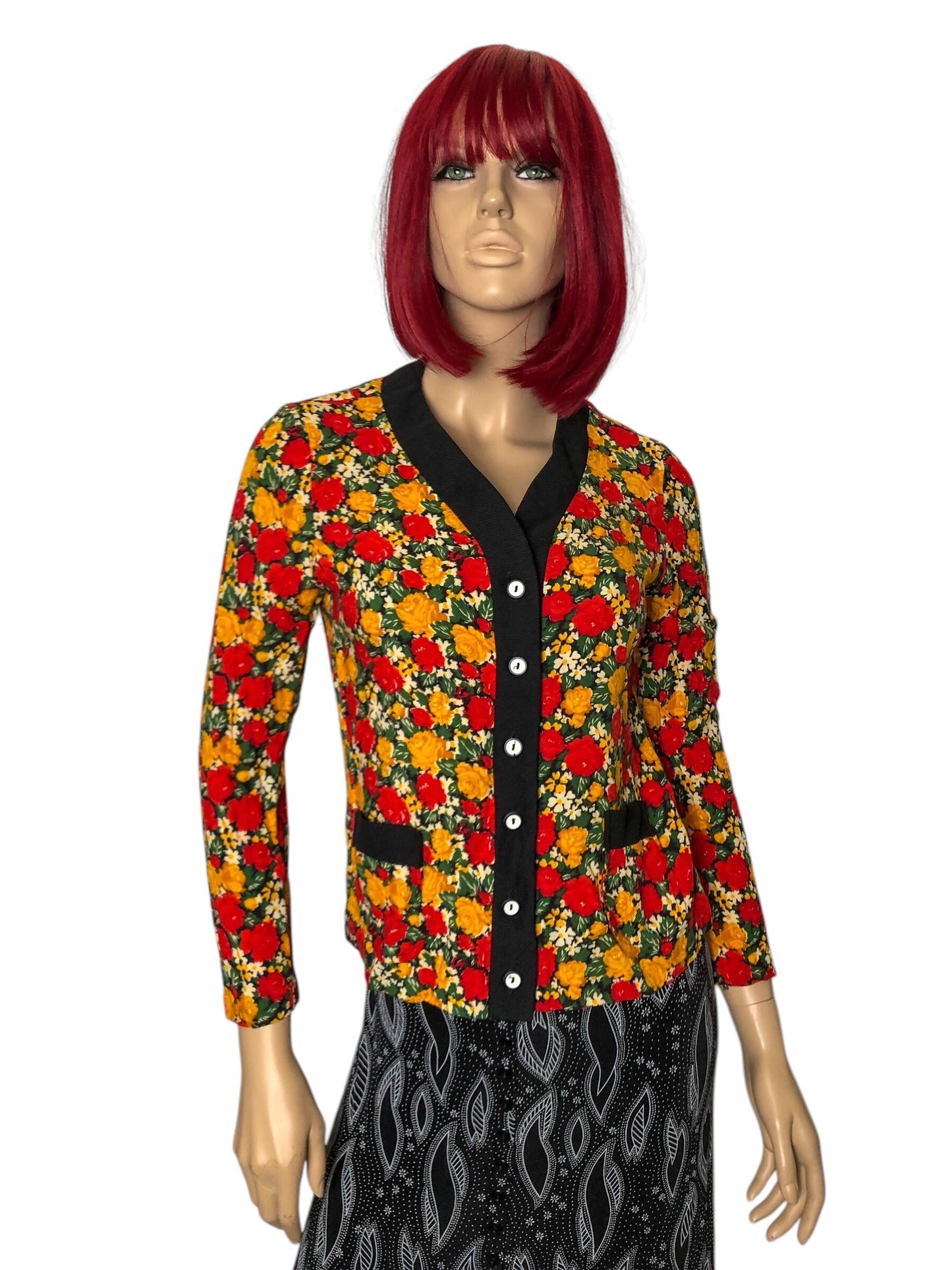 Vintage Floral Print Cardigan (S)