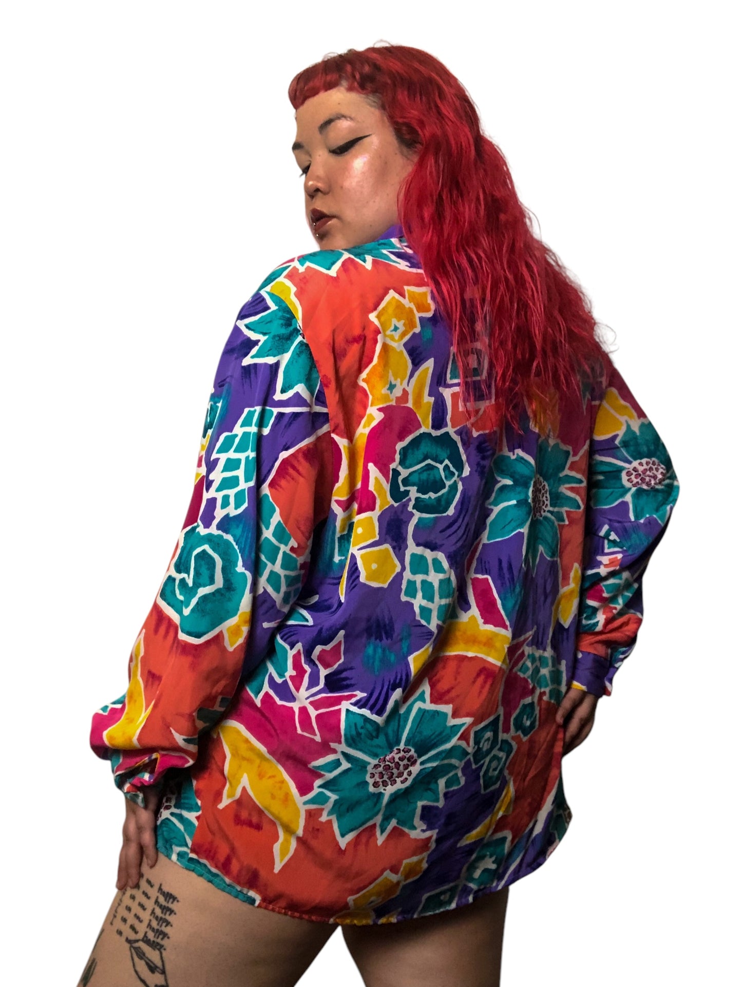 80’s S.G. Sport Colorful Retro Print Blouse (3X)