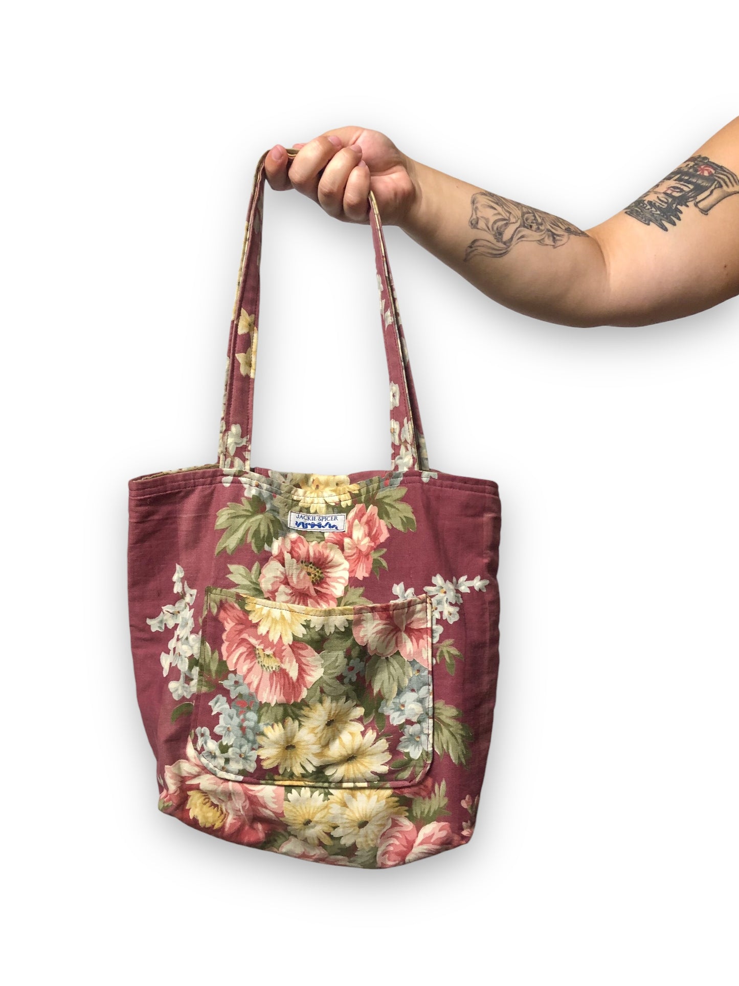 90’s Jackie Spicer Blush Red Floral Print Purse