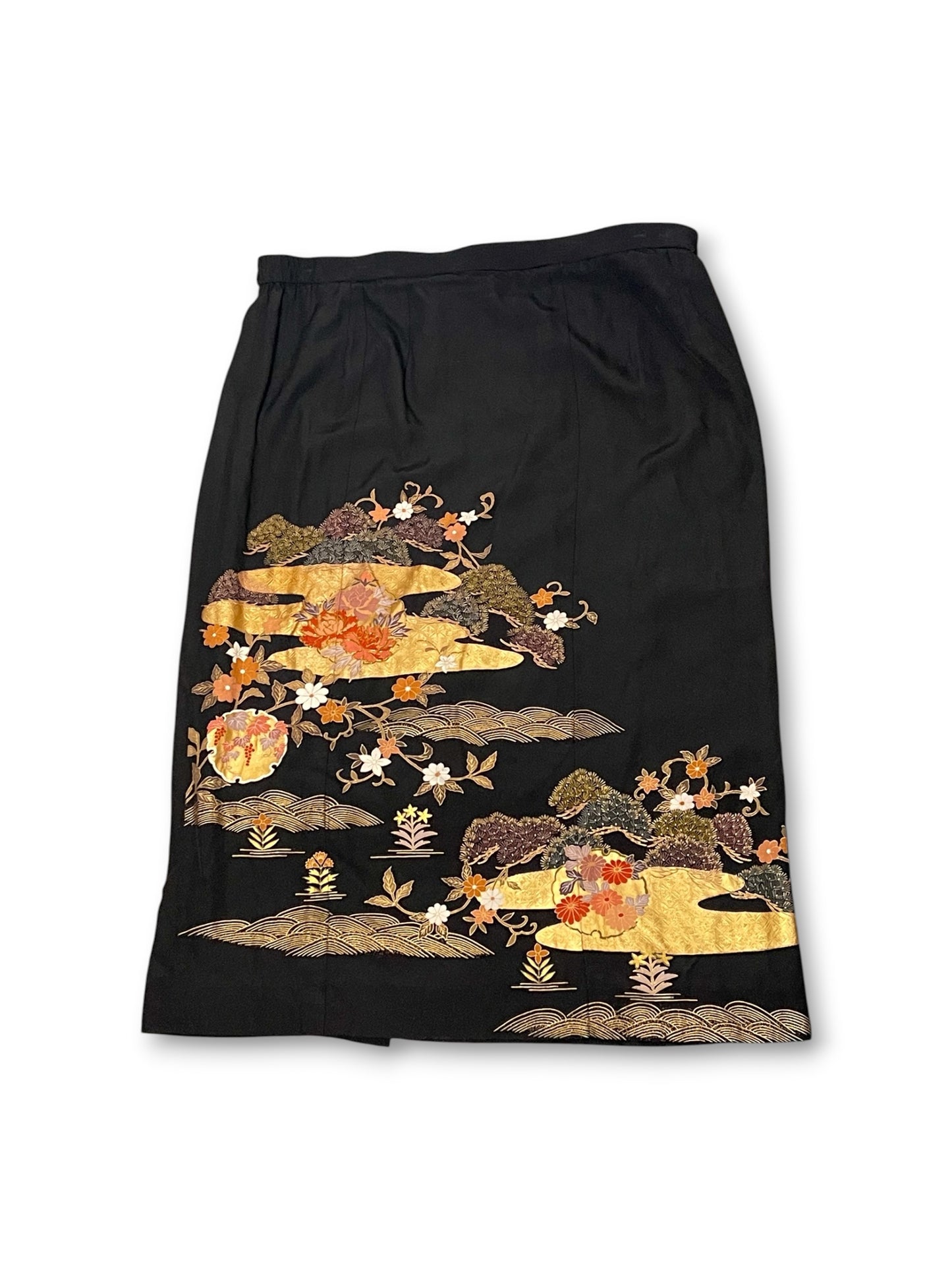 Vintage Japanese Print Pencil Skirt (1X)