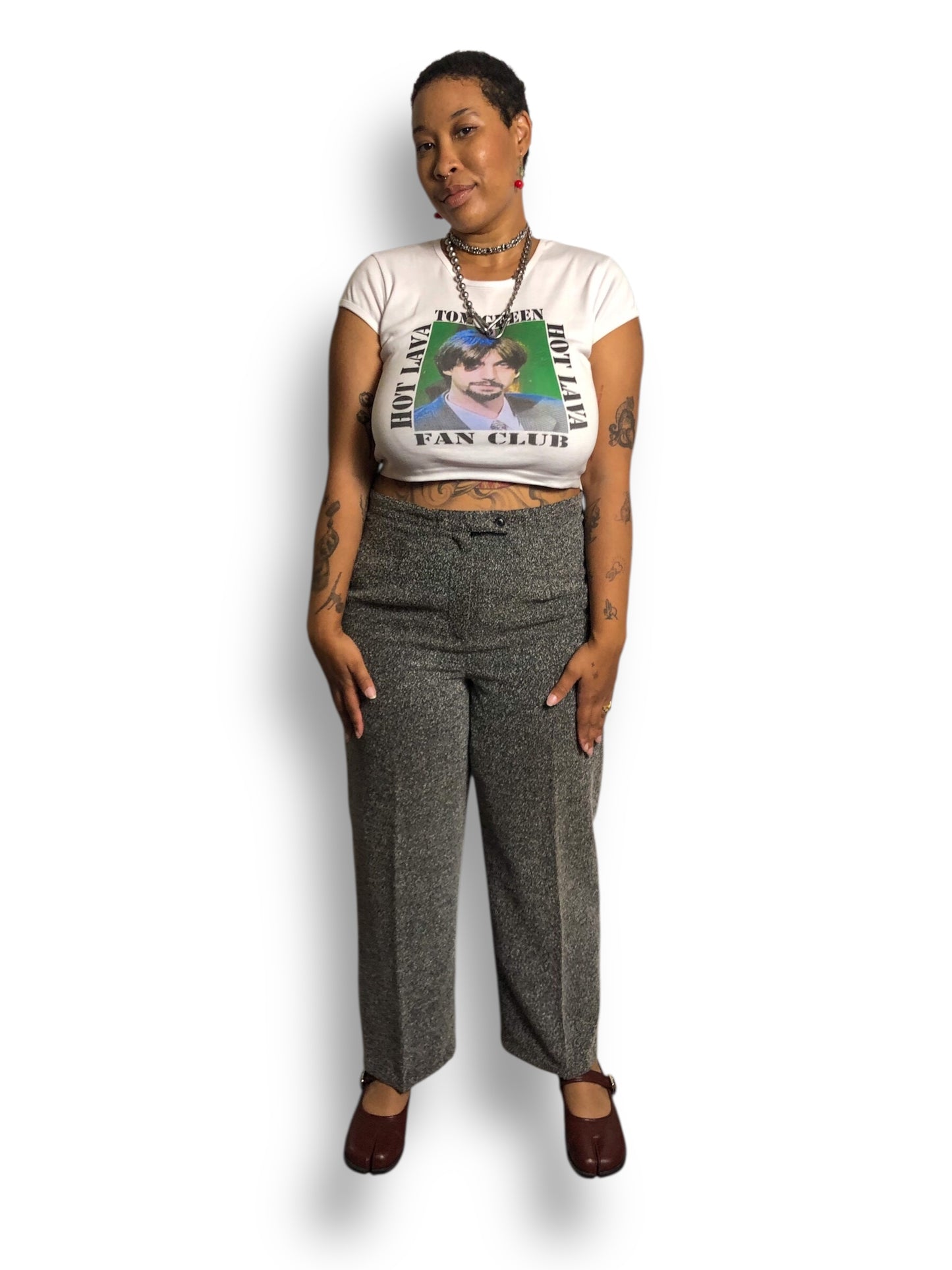 Y2K Style & Co Black and White Knit Dress Pants (2X)