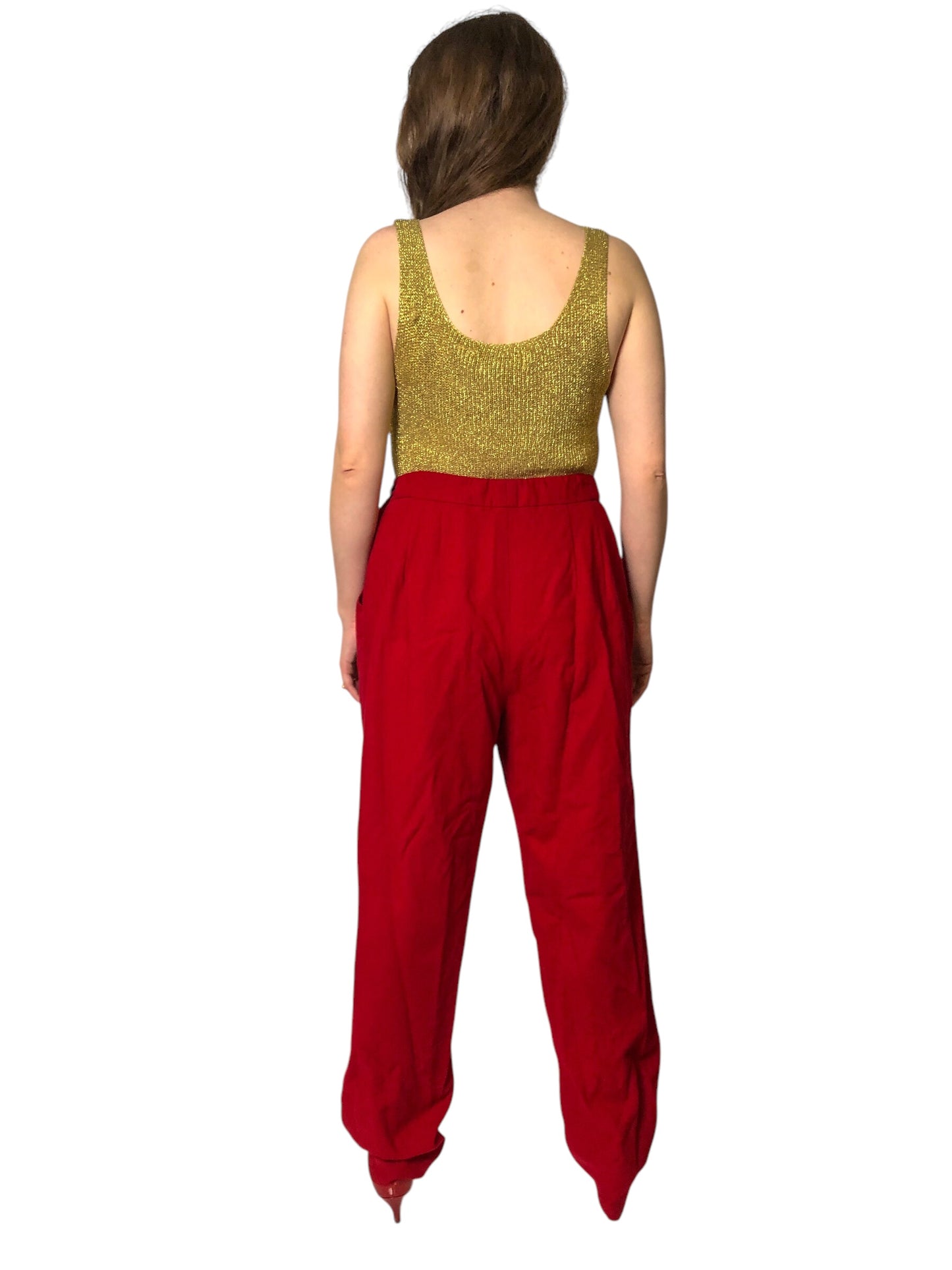 80’s Harvé Benard by Benard Holtzman Red High Waisted Pants (L)