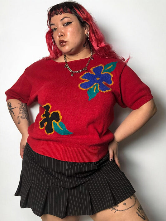 80’s Rejoice! Red Knit Shirt (2X)