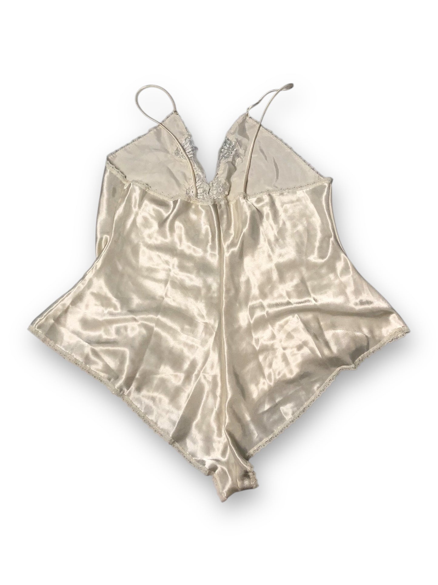 90’s/Y2K White Satin Teddy (L)