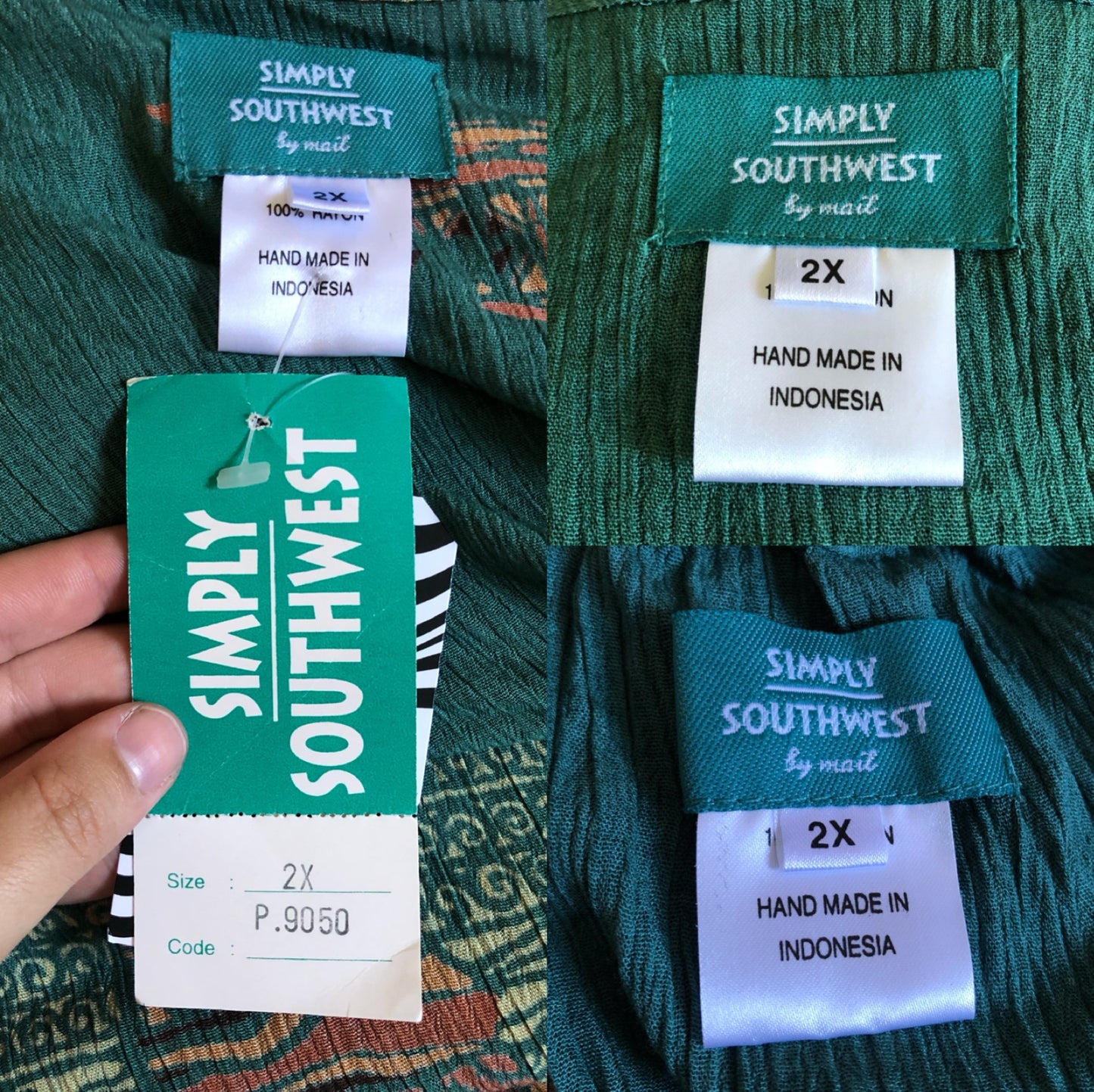 Y2K Simply Southwest Sea Green Retro Patterned 3-Piece Set (2X)