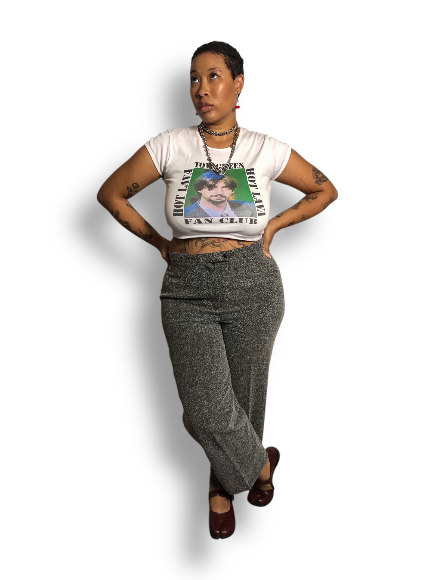 Y2K Style & Co Black and White Knit Dress Pants (2X)