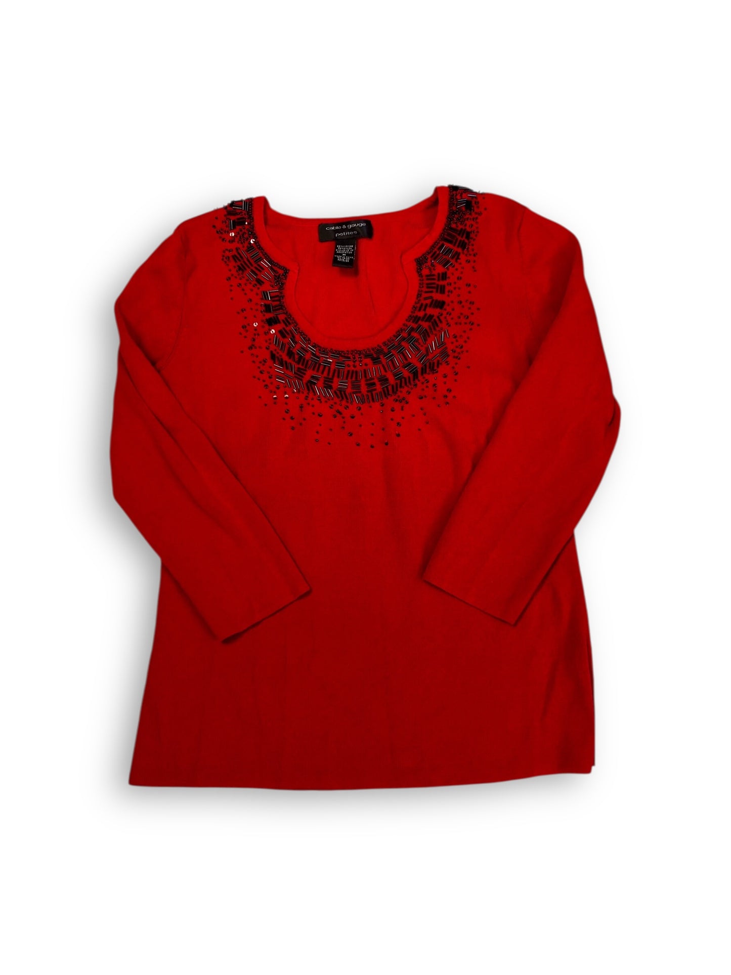 90’s Cable & Gauge Red Knit Long Sleeve Shirt (M)