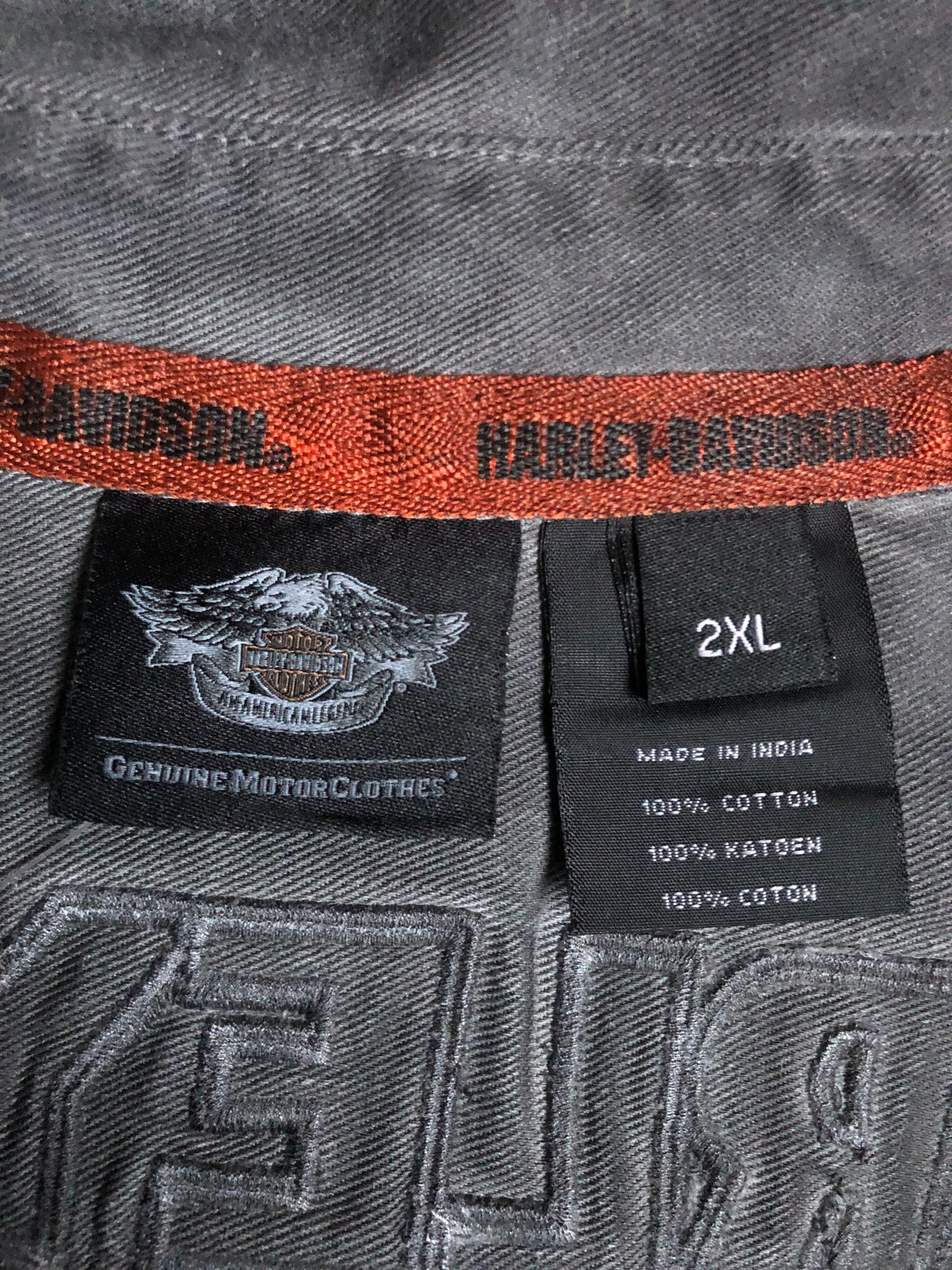 90’s/Y2K Harley Davidson Gray Button Down Shirt (2X)