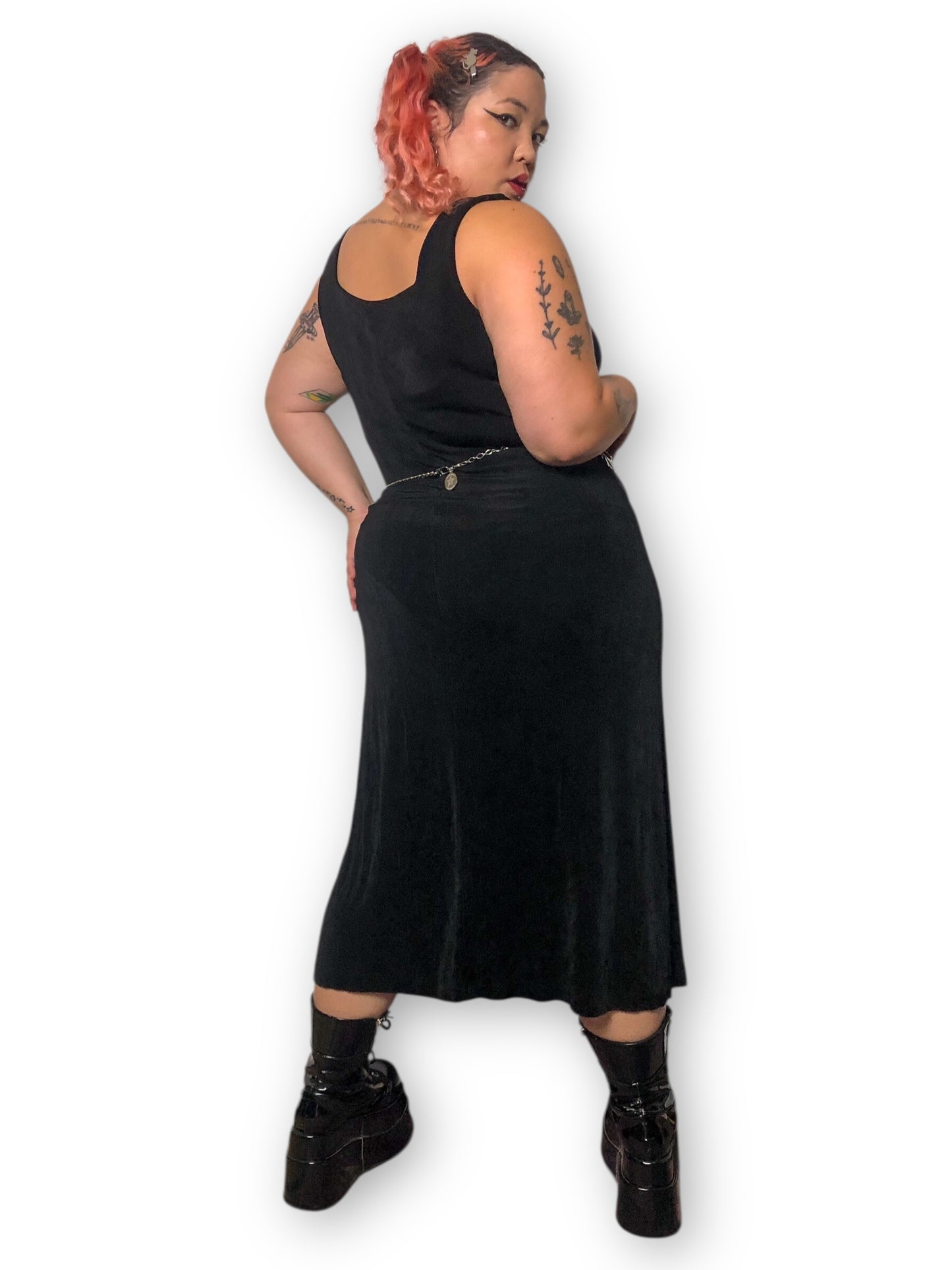 90’s Chico’s Travelers Black Slinky Maxi Dress (XL/2X)