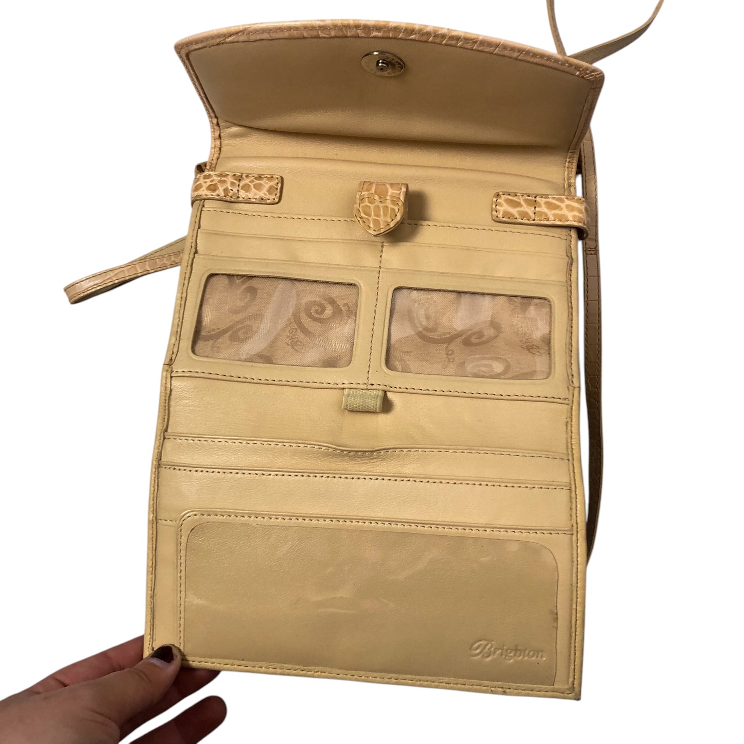 90’s Brighton Cream Leather Crossbody Purse