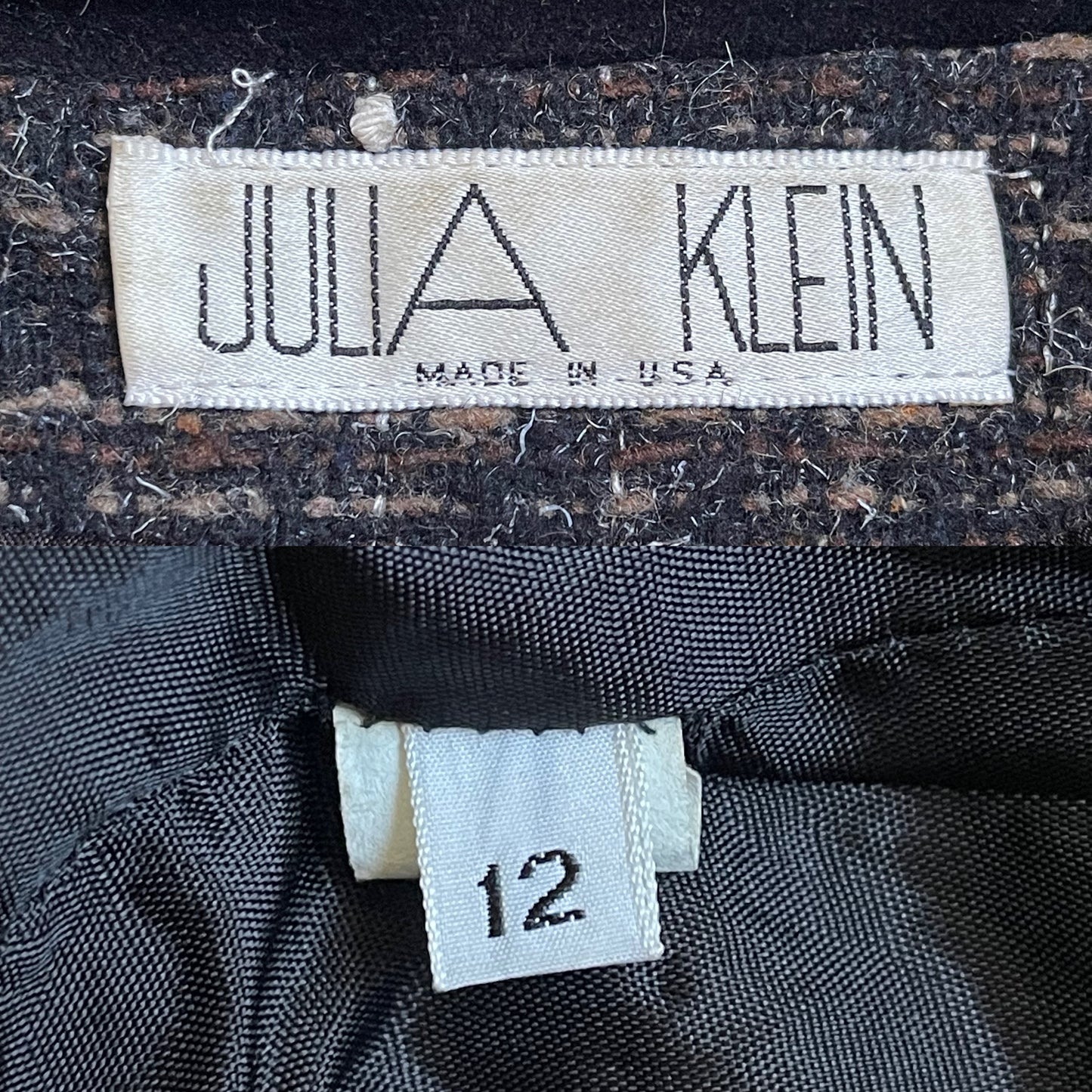 80’s/90’s Julia Klein Black Jacquard Knit Overcoat (L/XL)