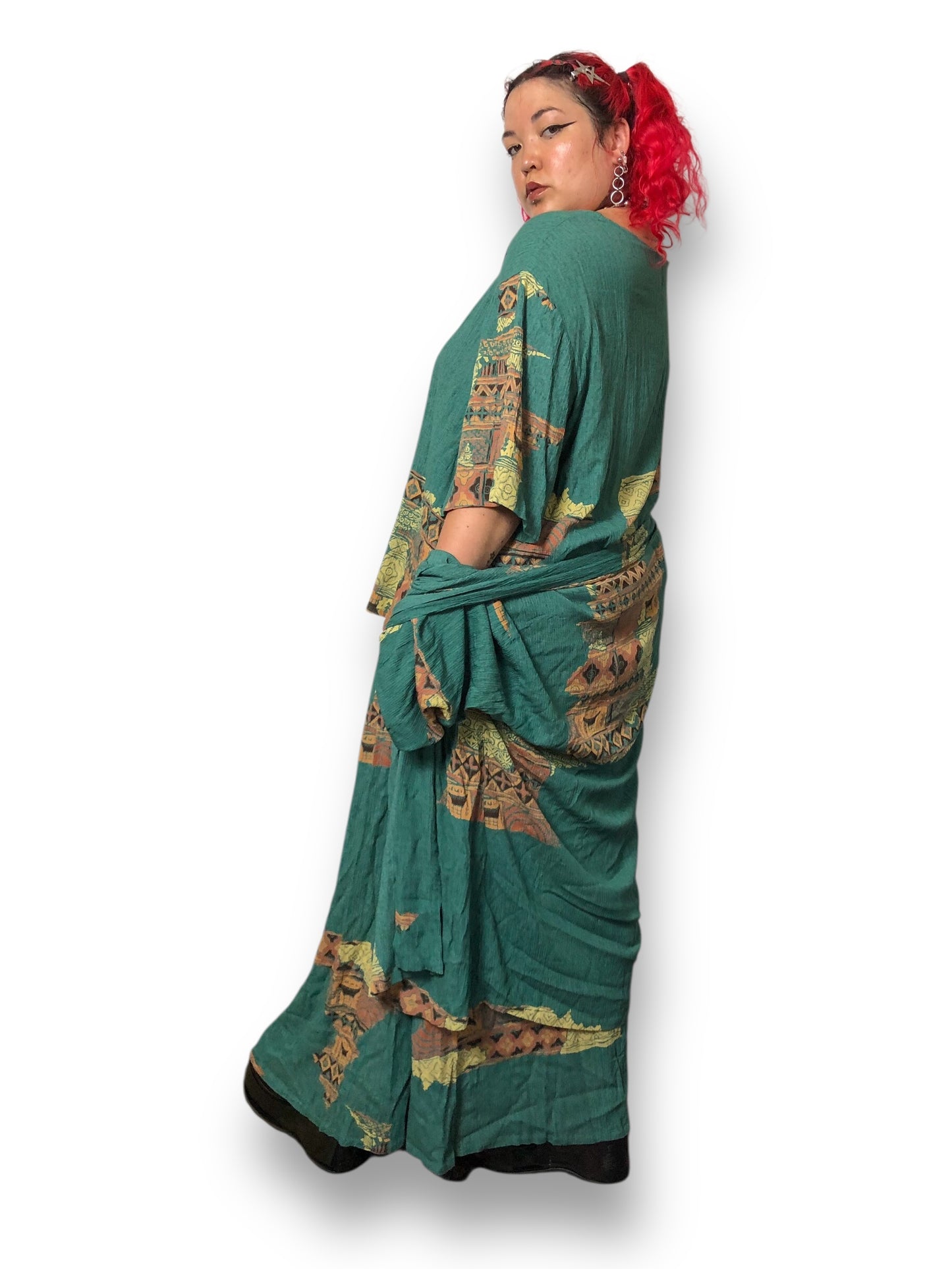 Y2K Simply Southwest Sea Green Retro Patterned 3-Piece Set (2X)
