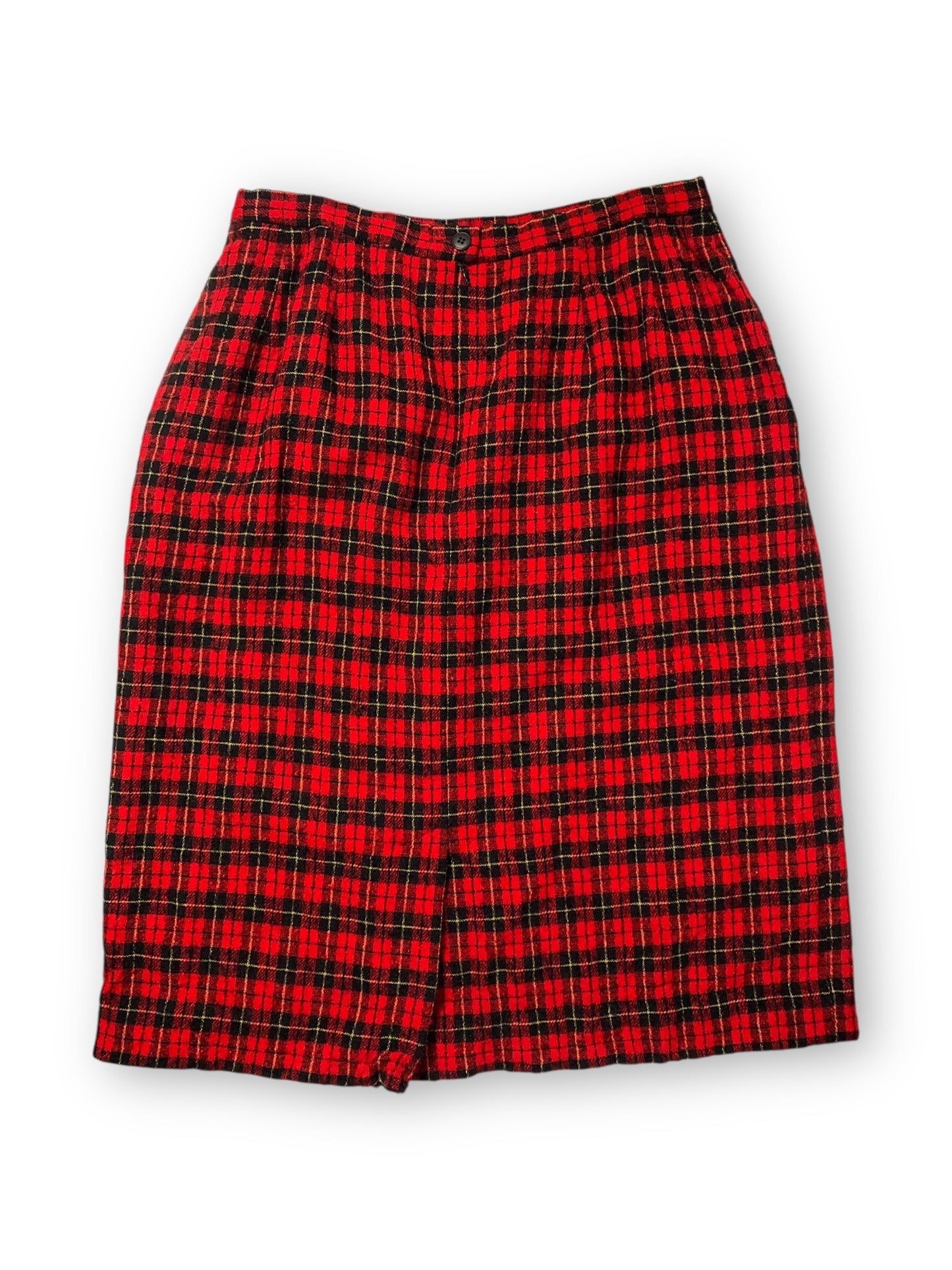90’s Pendleton Red Tartan Plaid Pencil Skirt (L)