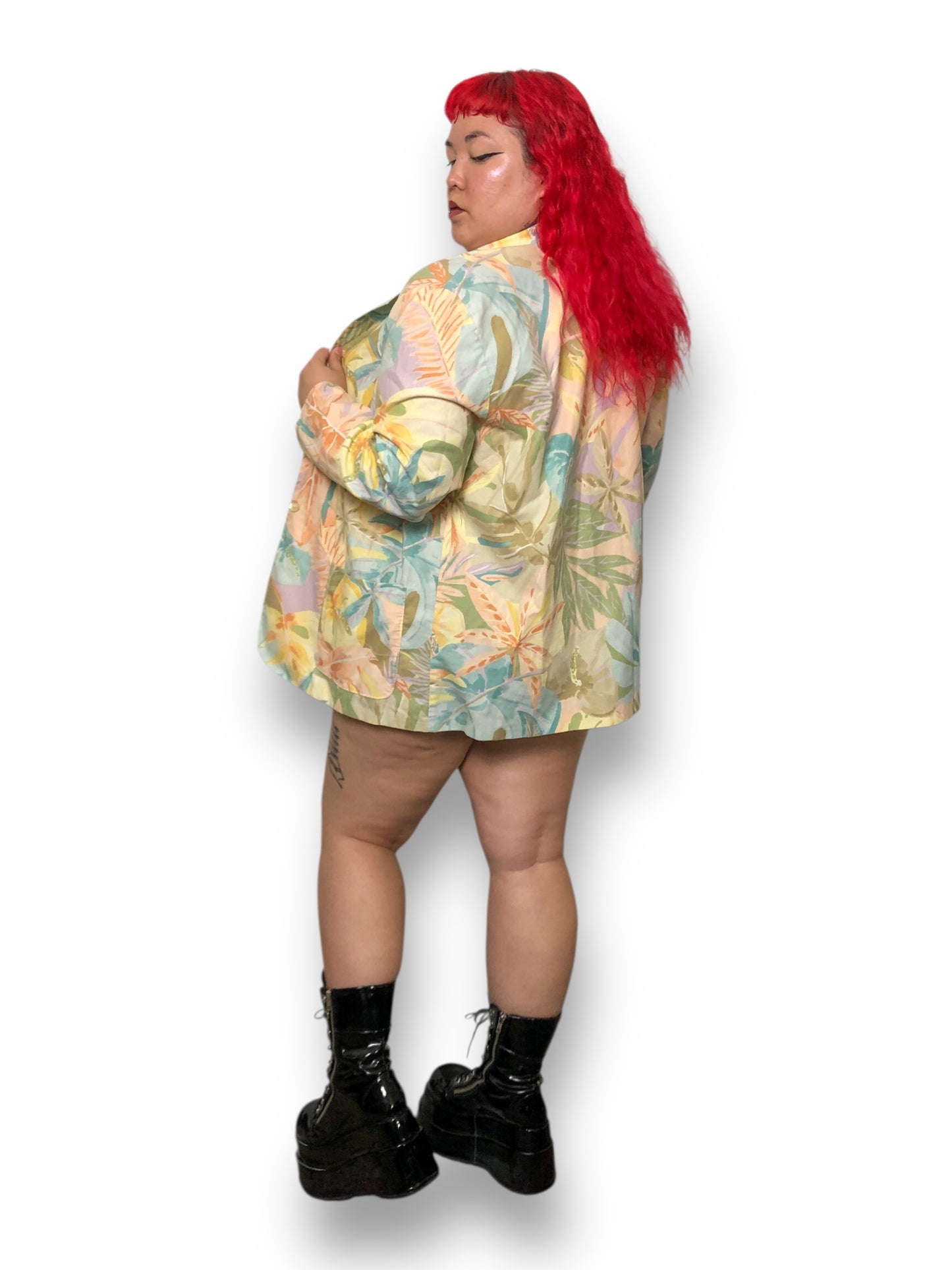 80’s Ms. Russ Pastel Floral Print Blazer (2X)