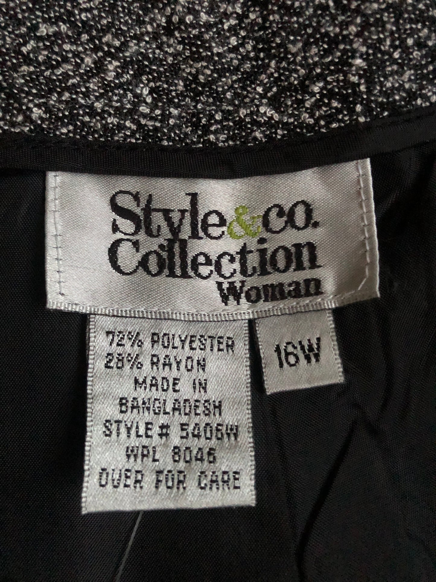 Y2K Style & Co Black and White Knit Dress Pants (2X)