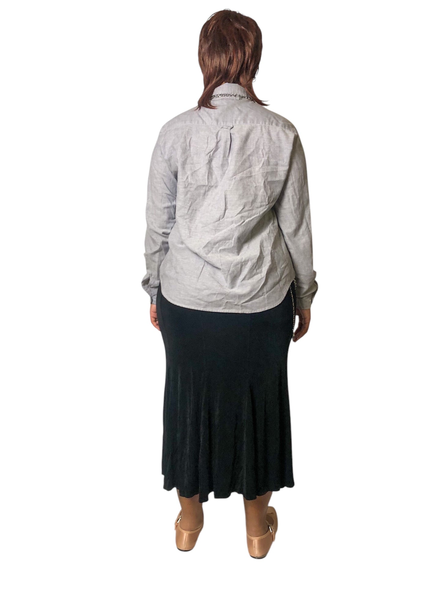 90’s/Y2K The Tall Collection Gray Button Down Shirt (2X)