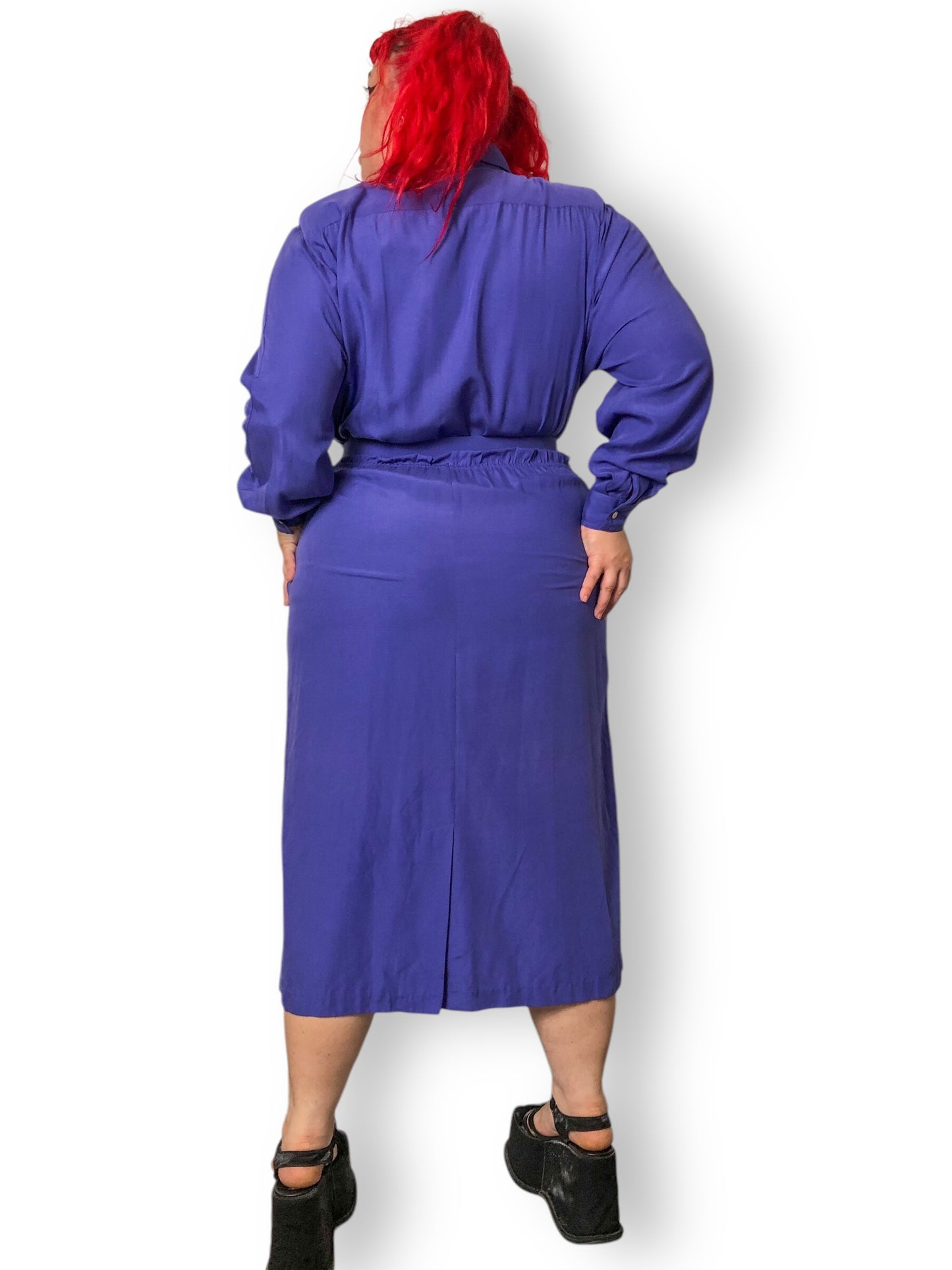 90’s Andrew Harvey Purple Retro Shirt Dress (2X)
