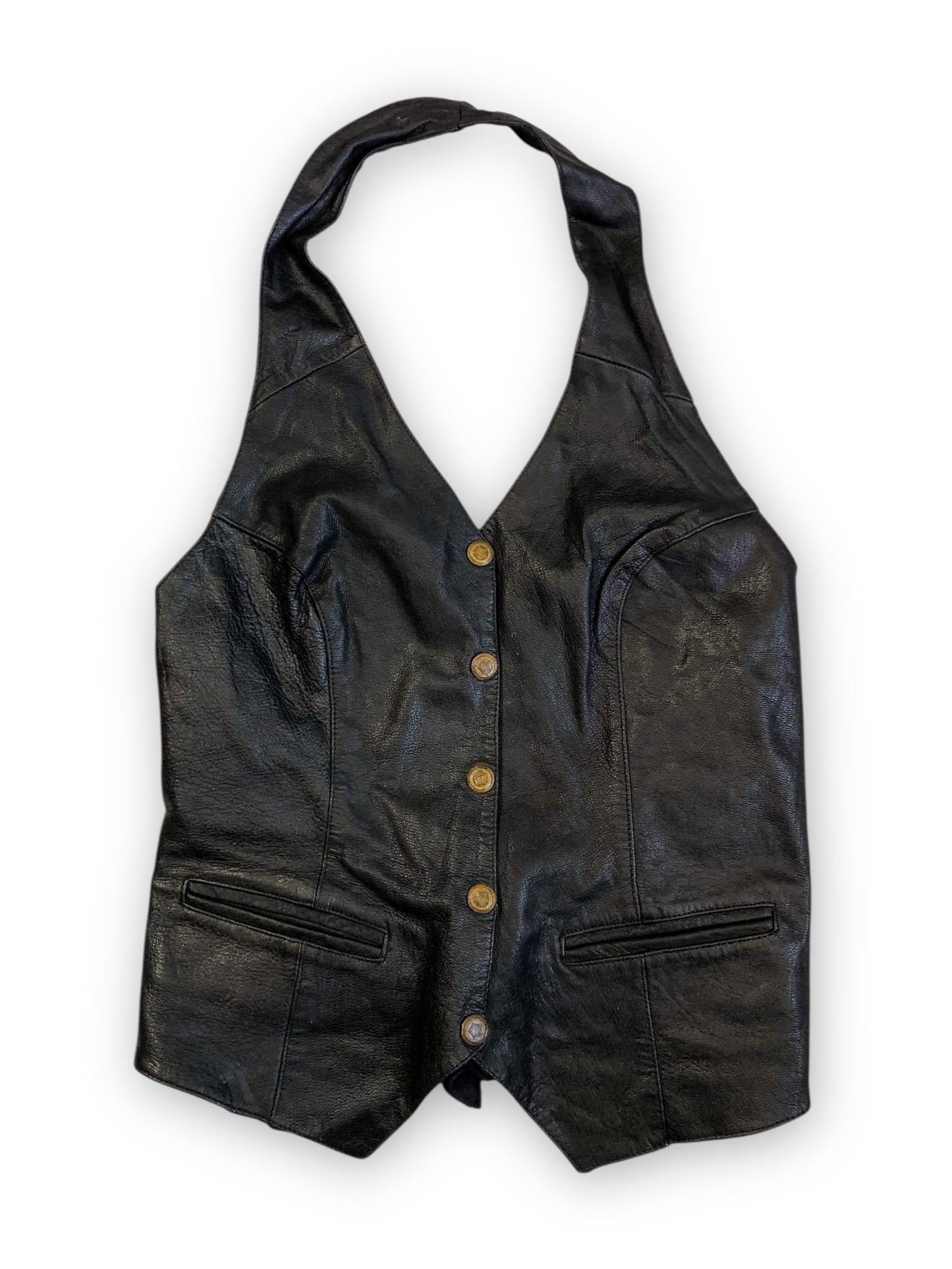 80’s Mona Mode Leather Halter Vest (M)