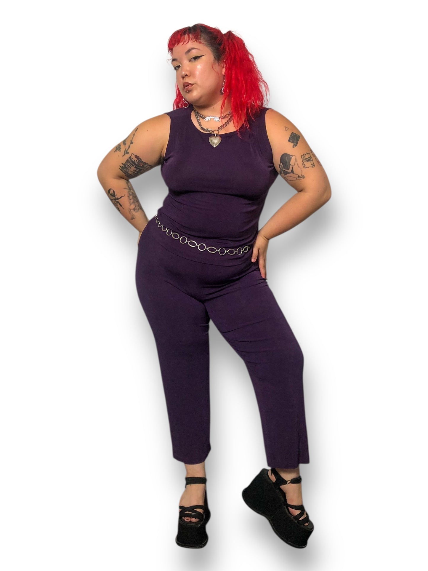 90’s Private Edition by Chico’s Plum Slinky 3-Piece Set (XL)