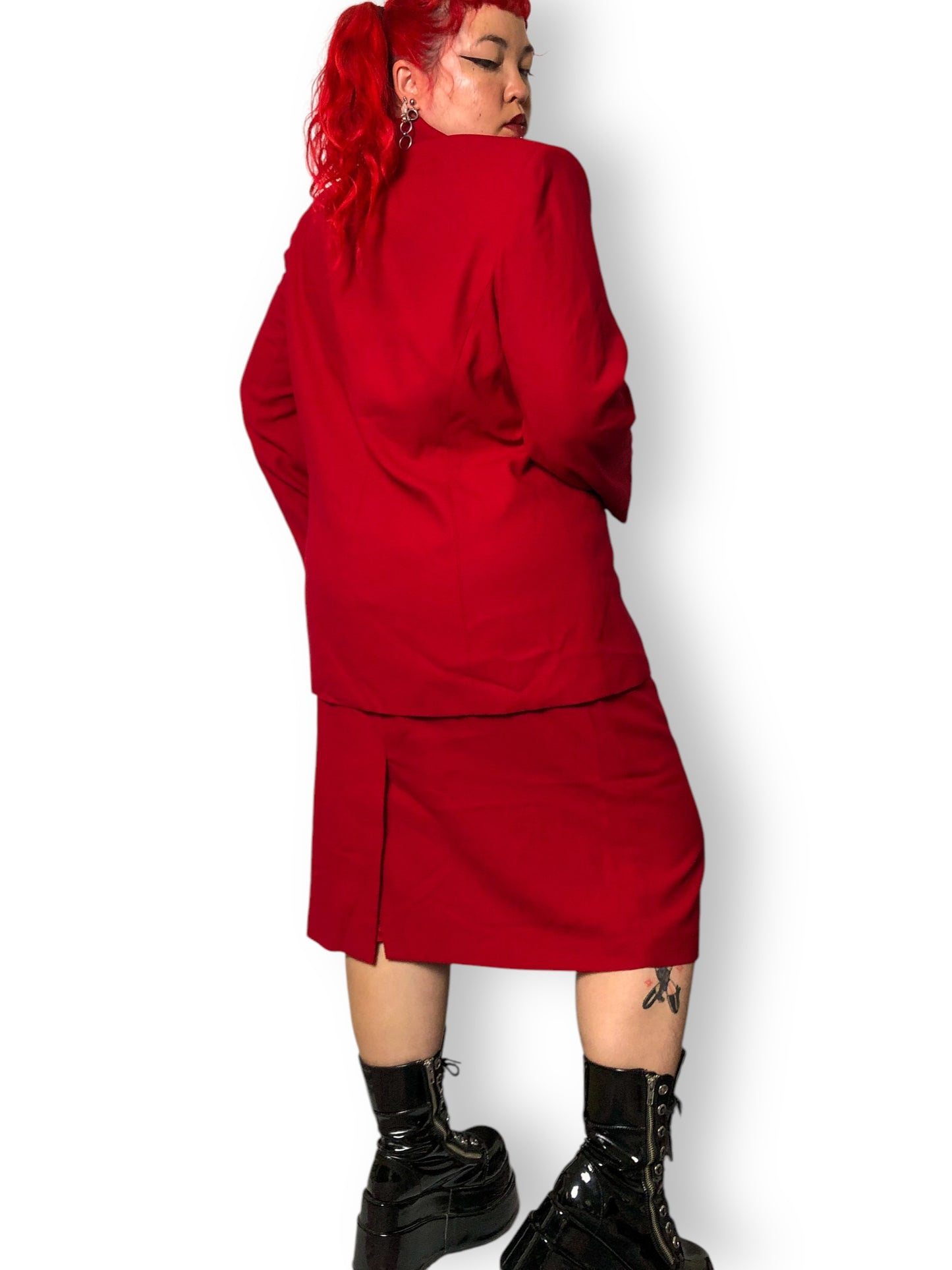 90’s/Y2K Kasper II for August Max Woman Red Skirt Suit (2X)