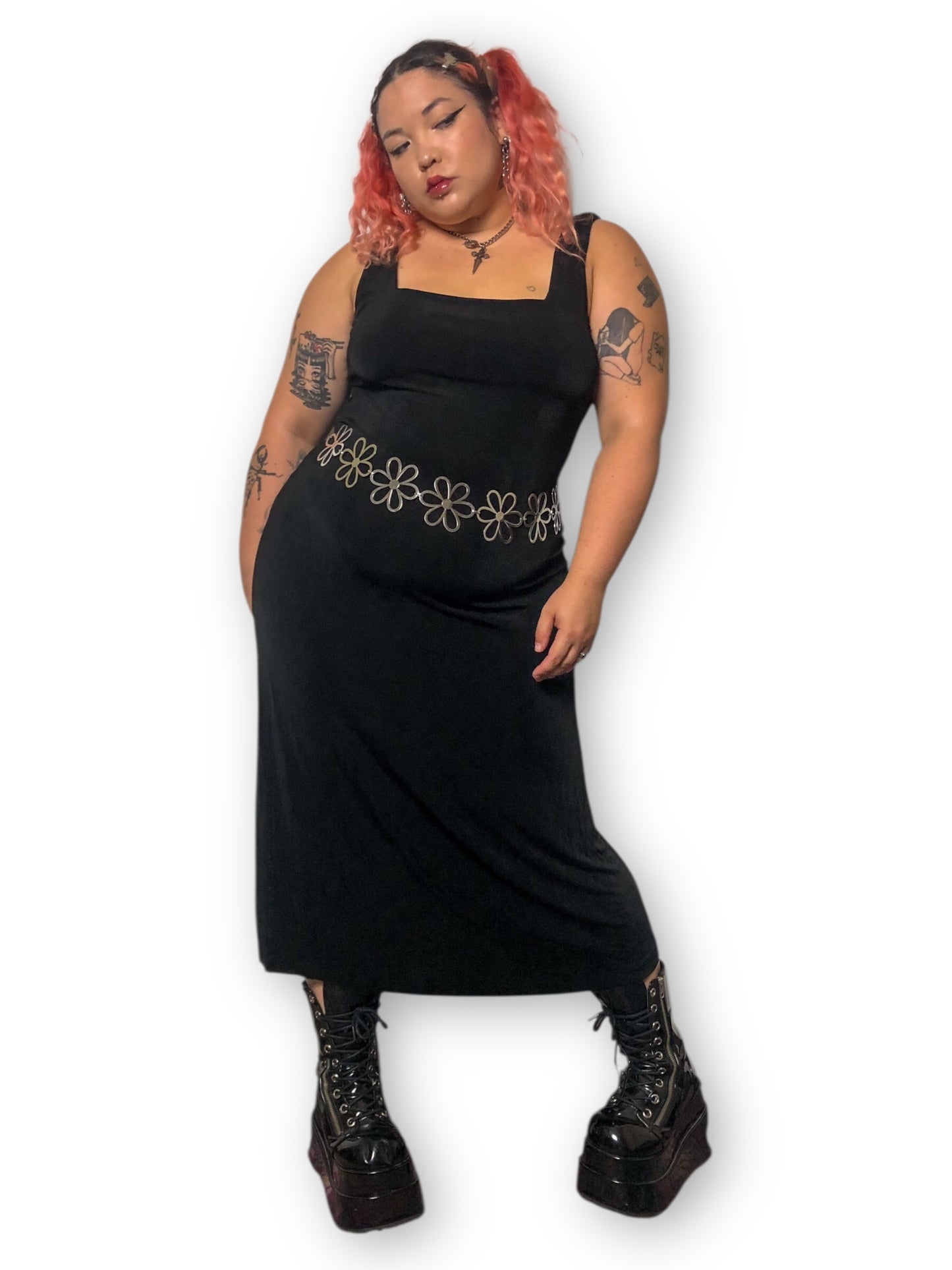 90’s Chico’s Travelers Black Slinky Maxi Dress (XL/2X)