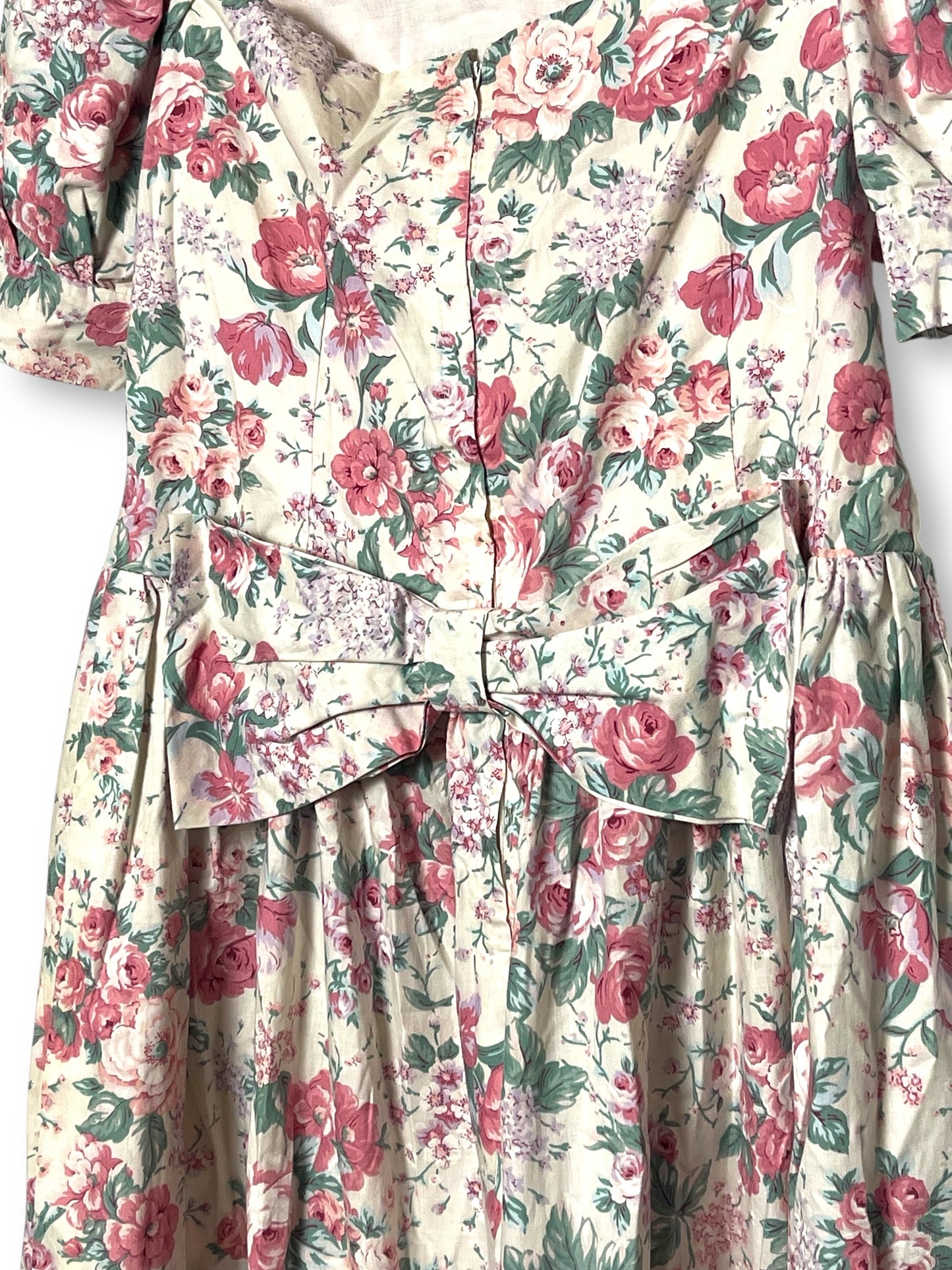 Vintage White Floral Maxi Dress (L/XL)