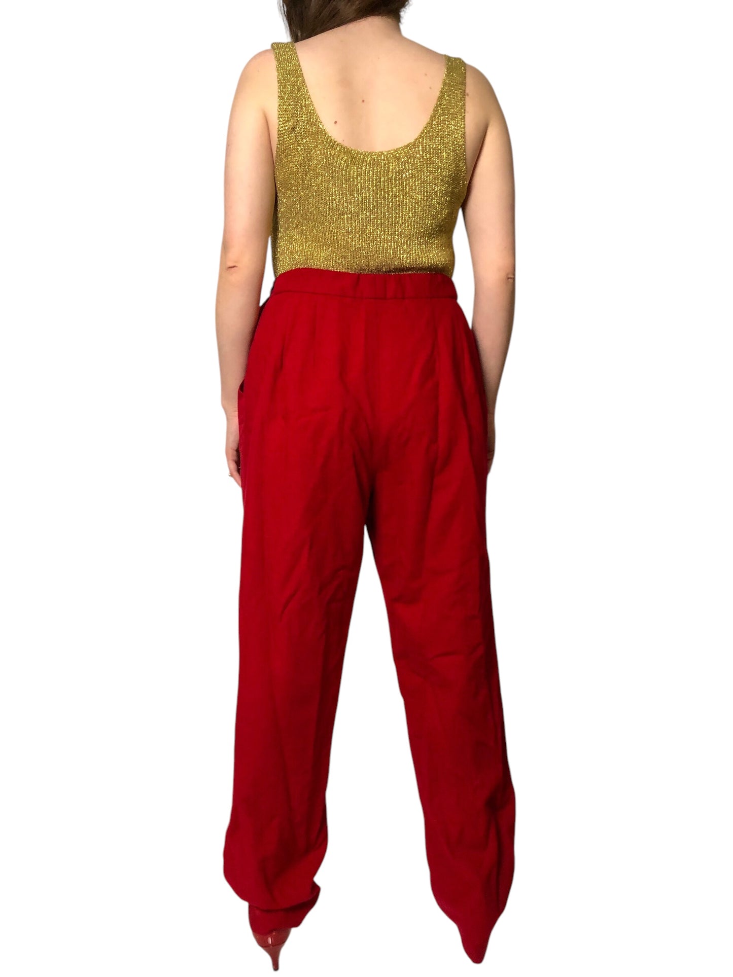 80’s Harvé Benard by Benard Holtzman Red High Waisted Pants (L)