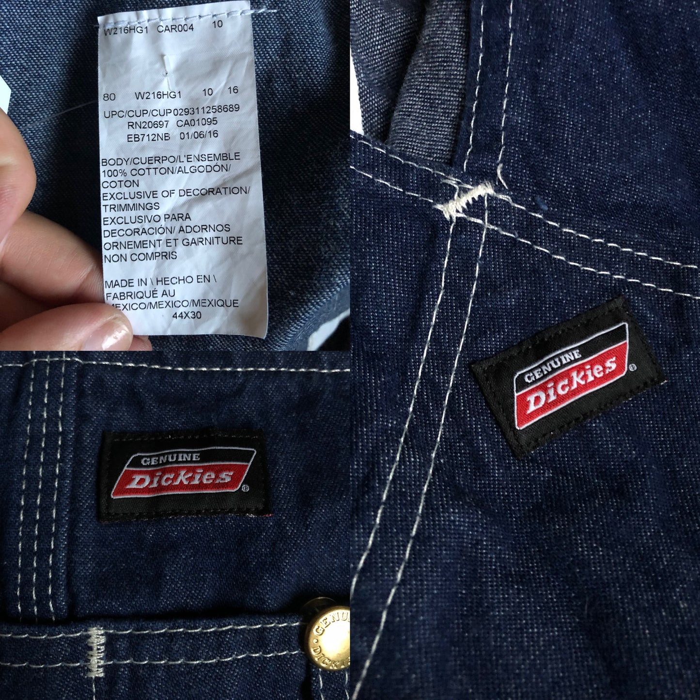Y2K/Modern Dickies Dark Wash Overalls (2X/3X)
