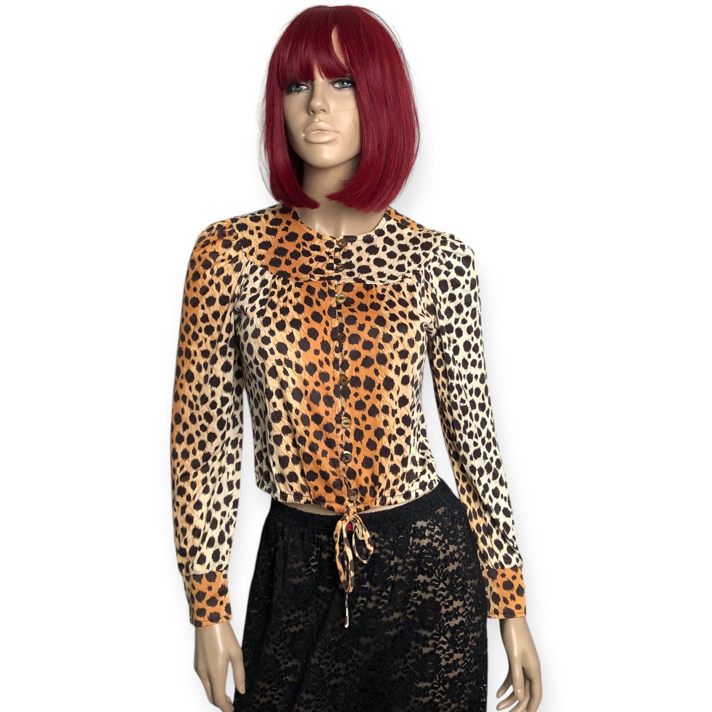 70’s Frank Lee of California Leopard Print Blouse (M)