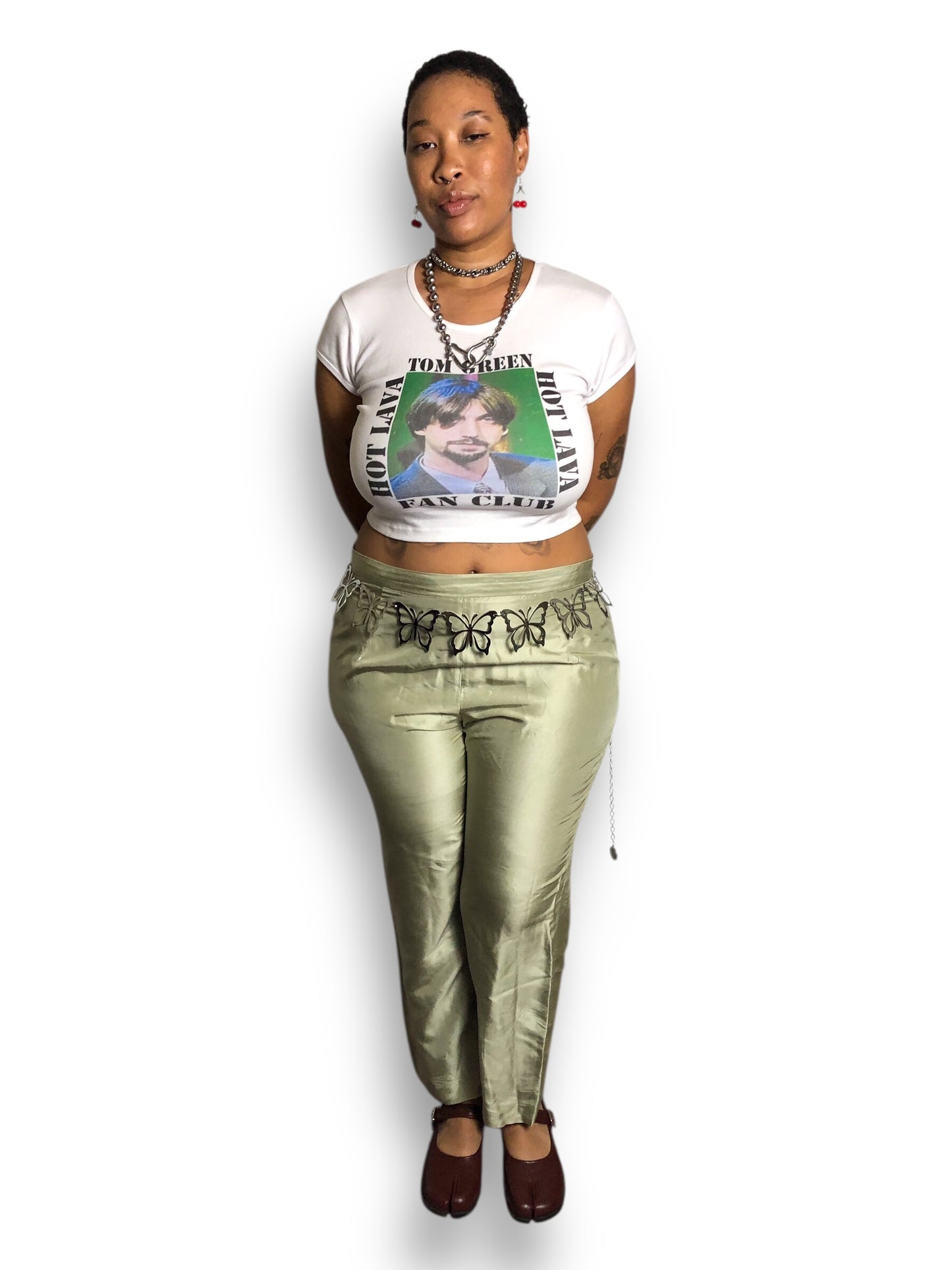 90’s Adrianna Papell Pistachio Green Silk Pants (2X)