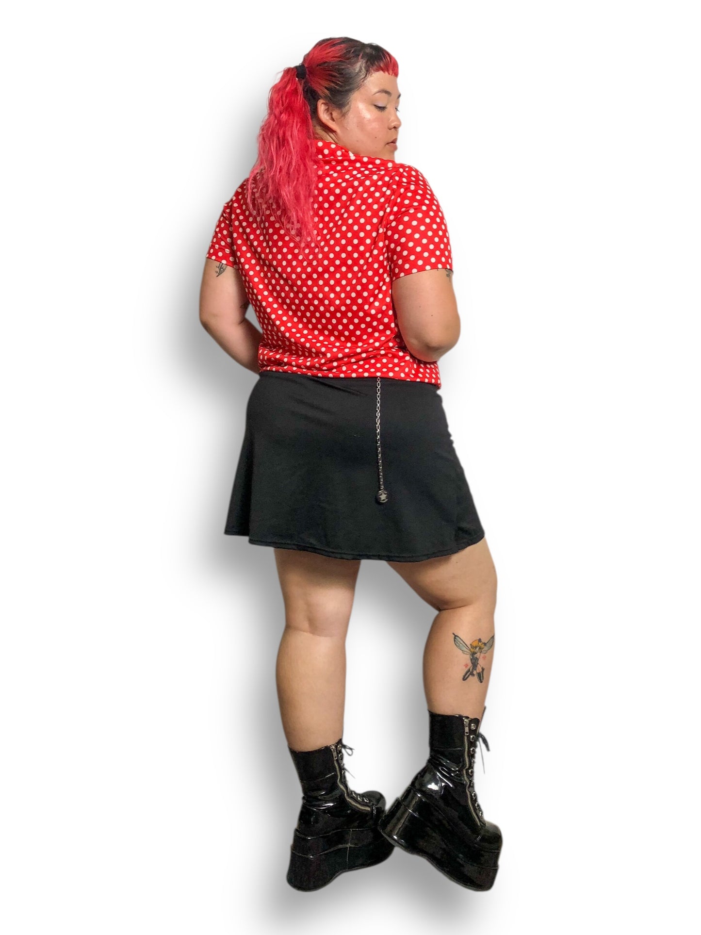60’s/70’s Lady Winn by Teddi Red and White Polka Dot Blouse (XL/2X)