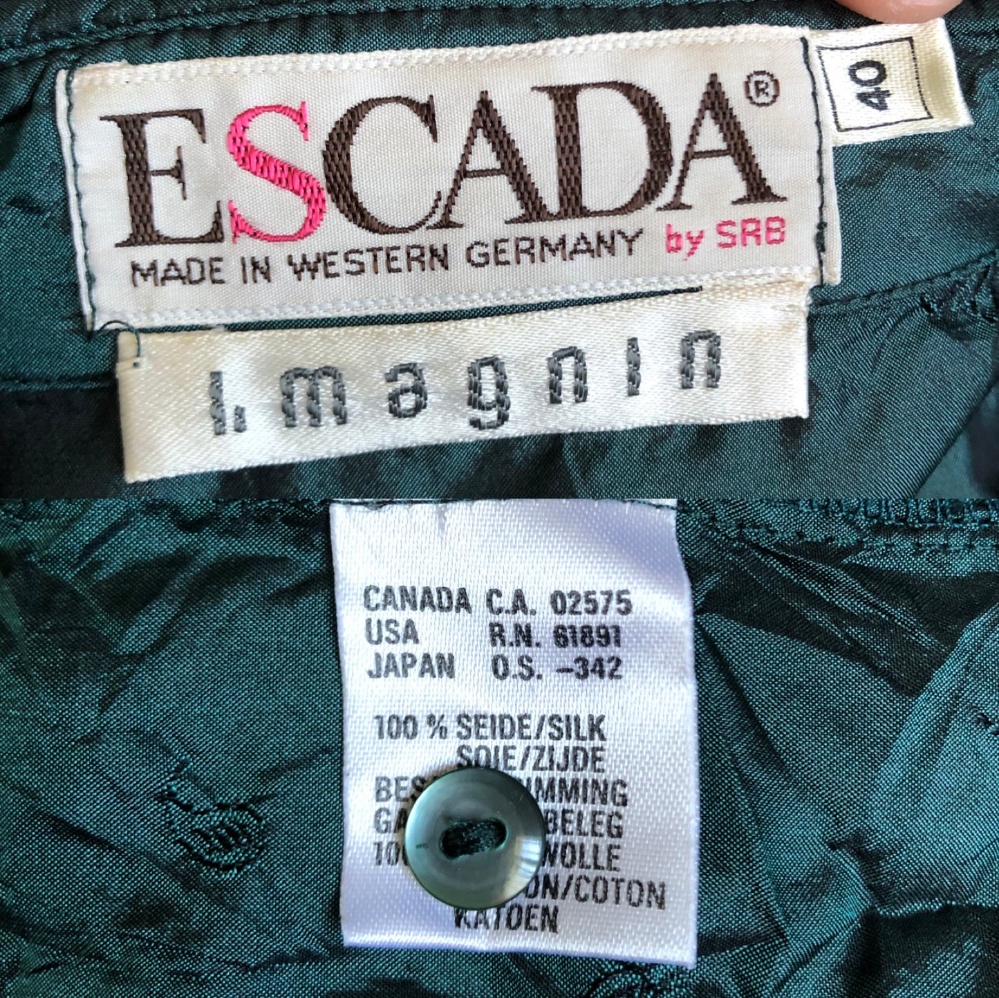 80’s Escada by SRB Forest Green Blouse (L)