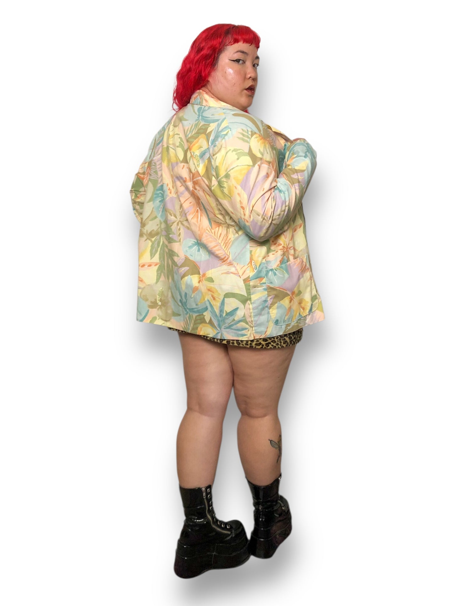 80’s Ms. Russ Pastel Floral Print Blazer (2X)