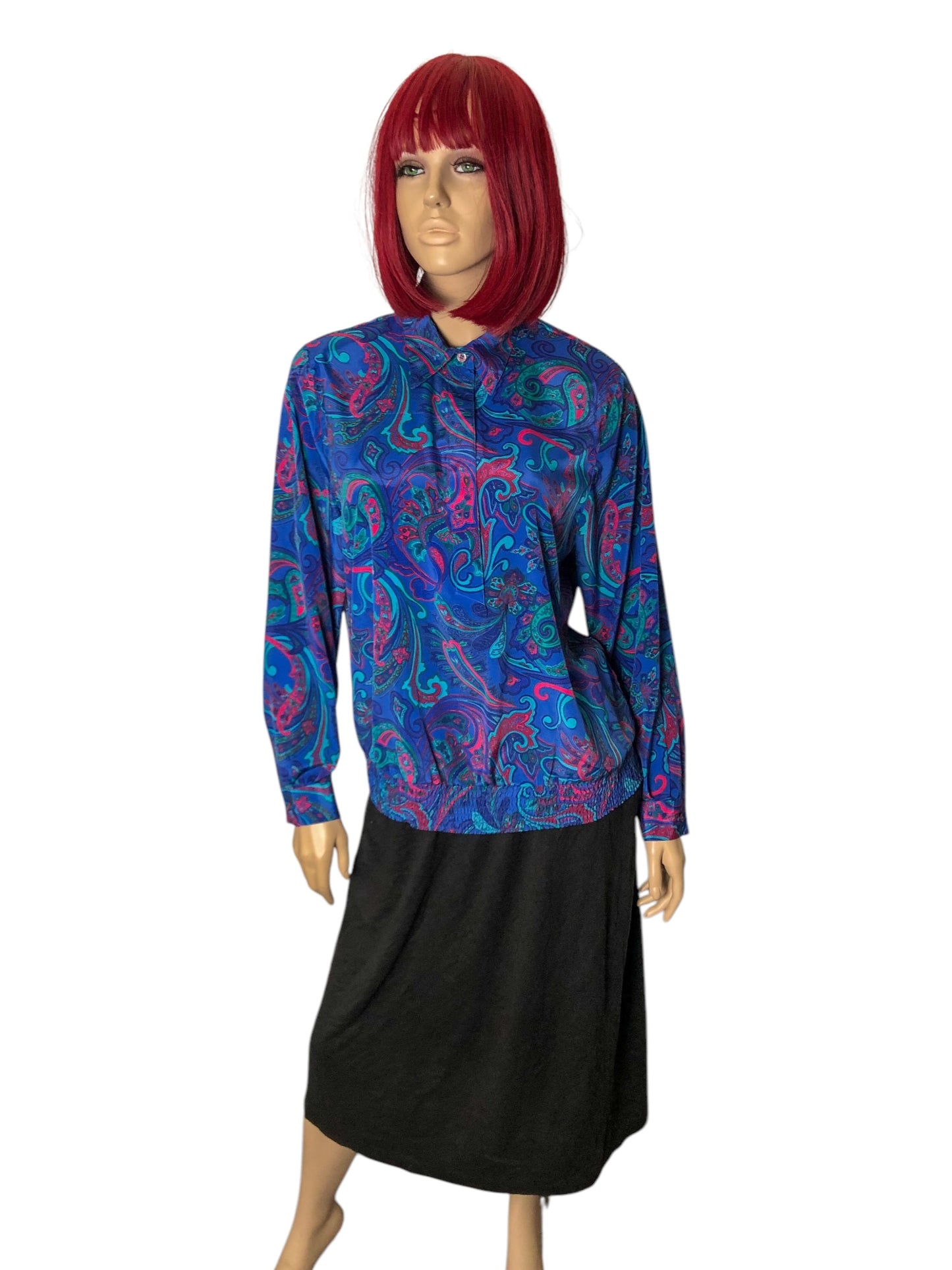 90’s Alfred Dunner Blue Paisley Print Blouse (L)