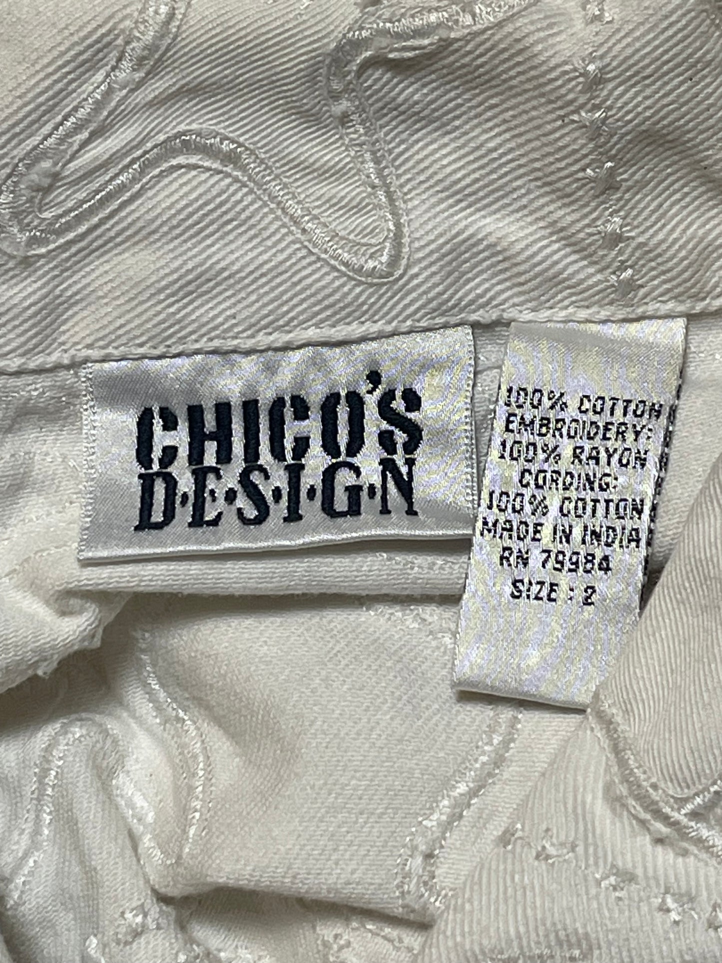 Y2K Chico’s White Denim Jacket (1X)