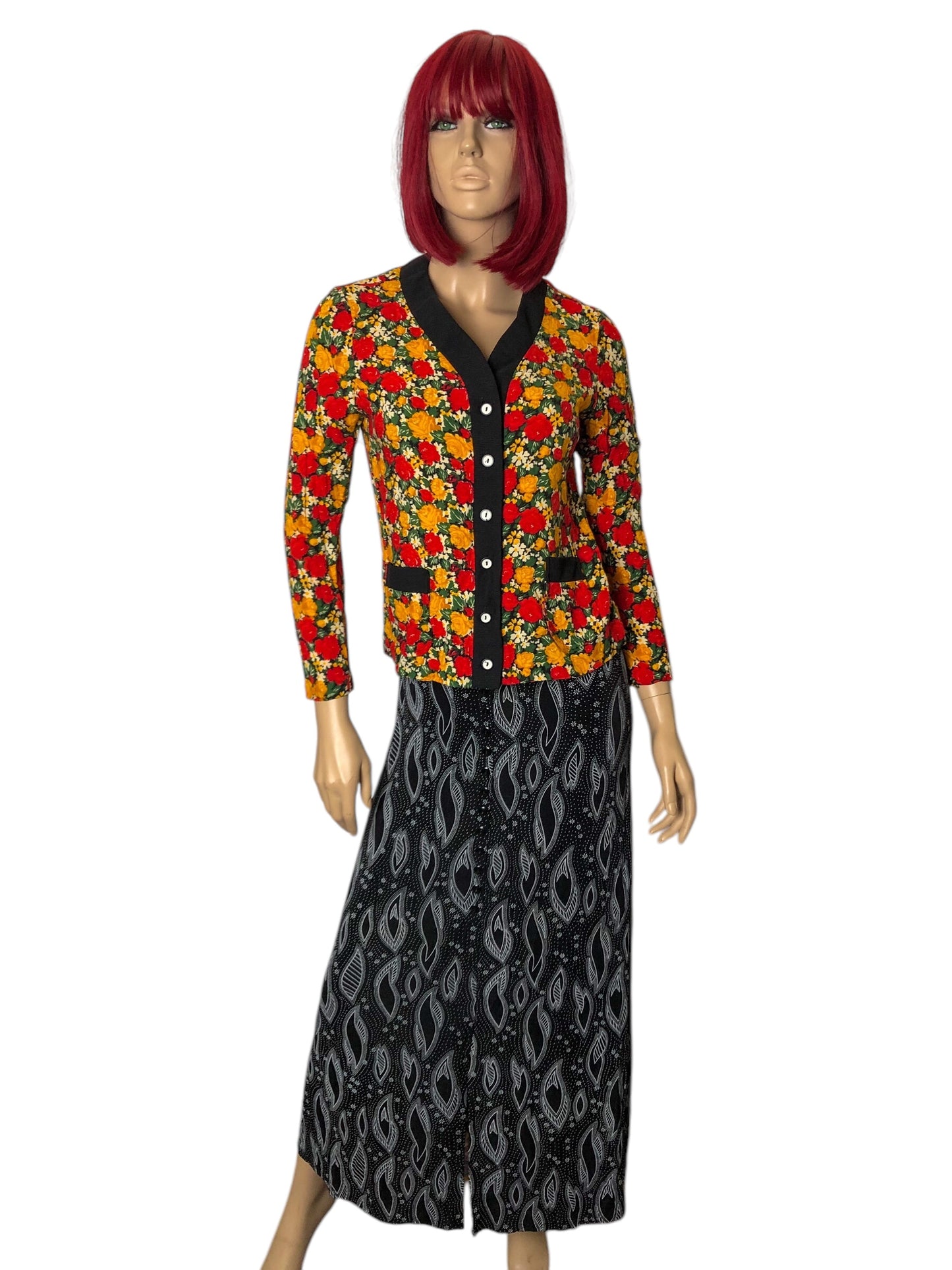 Vintage Floral Print Cardigan (S)