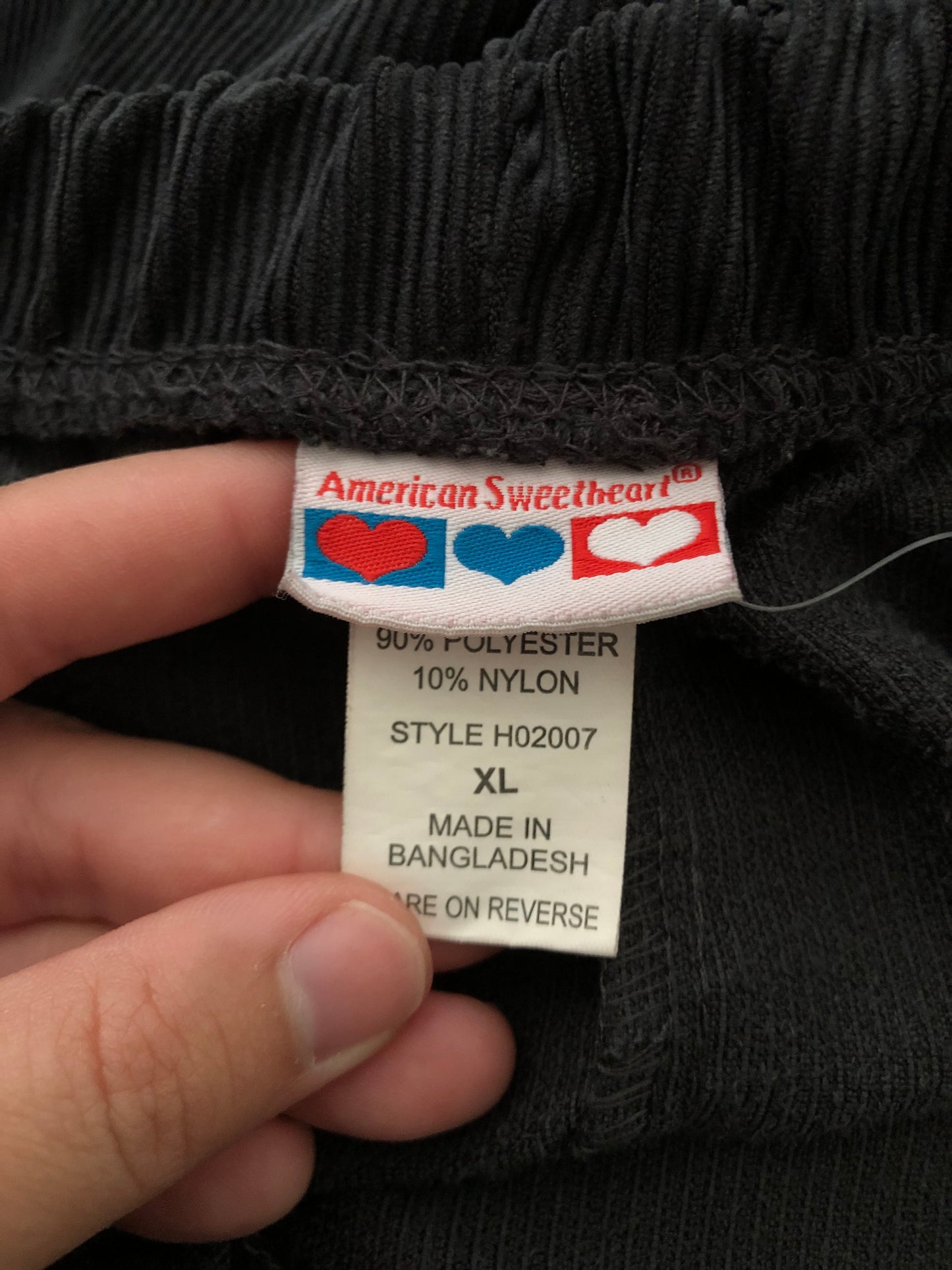 Y2K American Sweetheart Black Corduroy Pants (XL/2X)