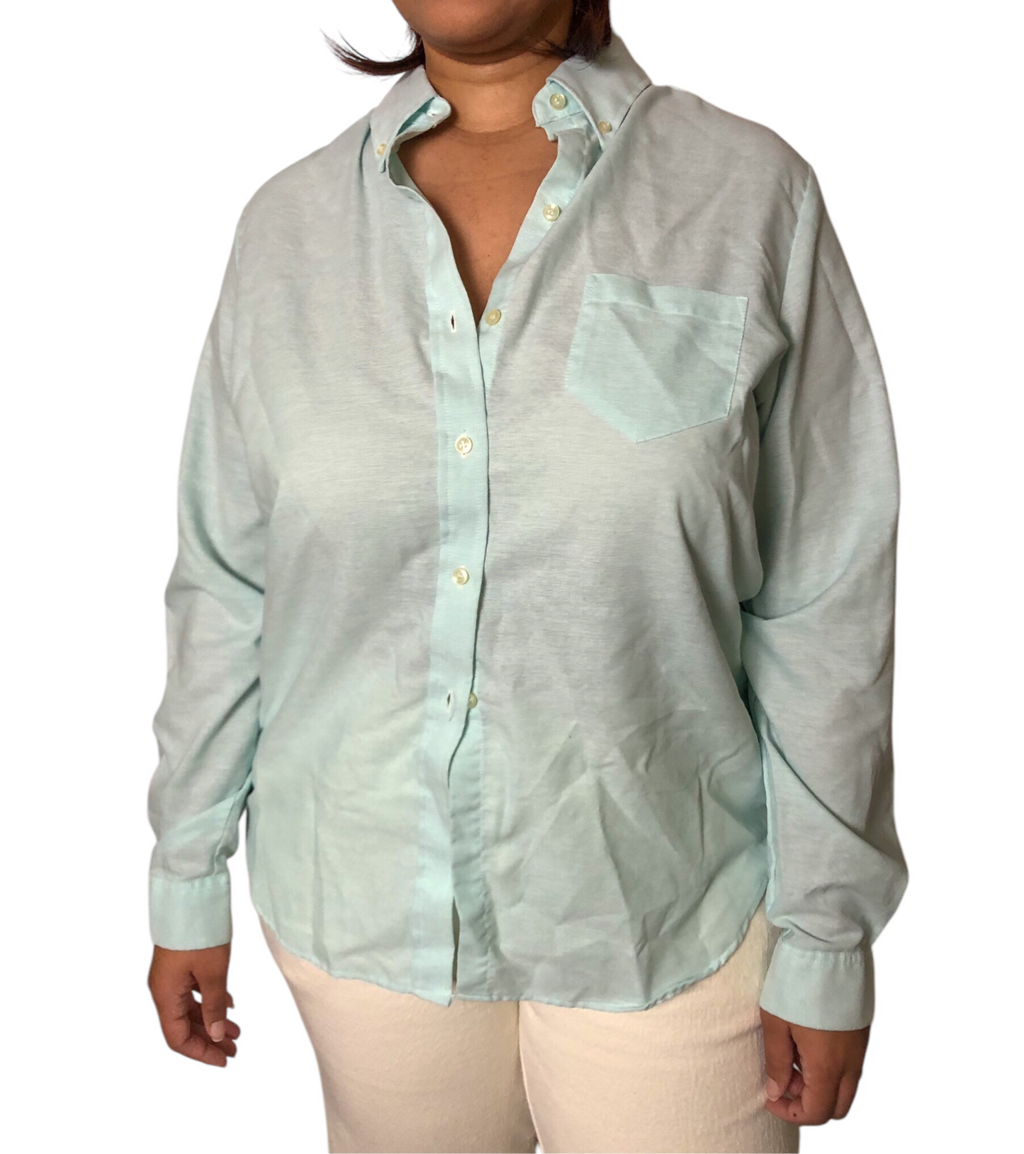 70’s/80’s Aqua Blue Button Down Shirt (2X)