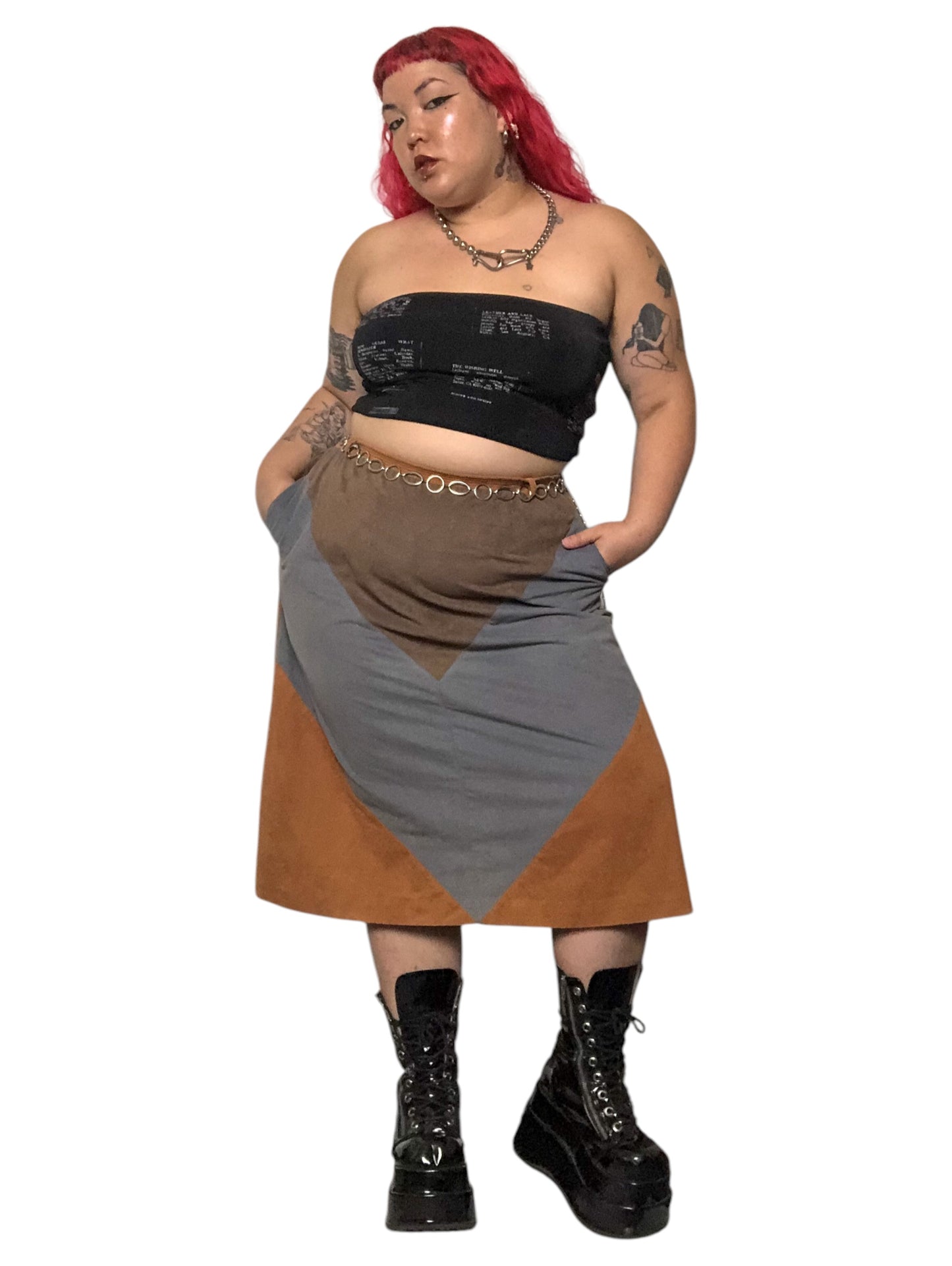 90’s Tumbleweeds Neutral Colorblock Skirt (XL/2X/3X)