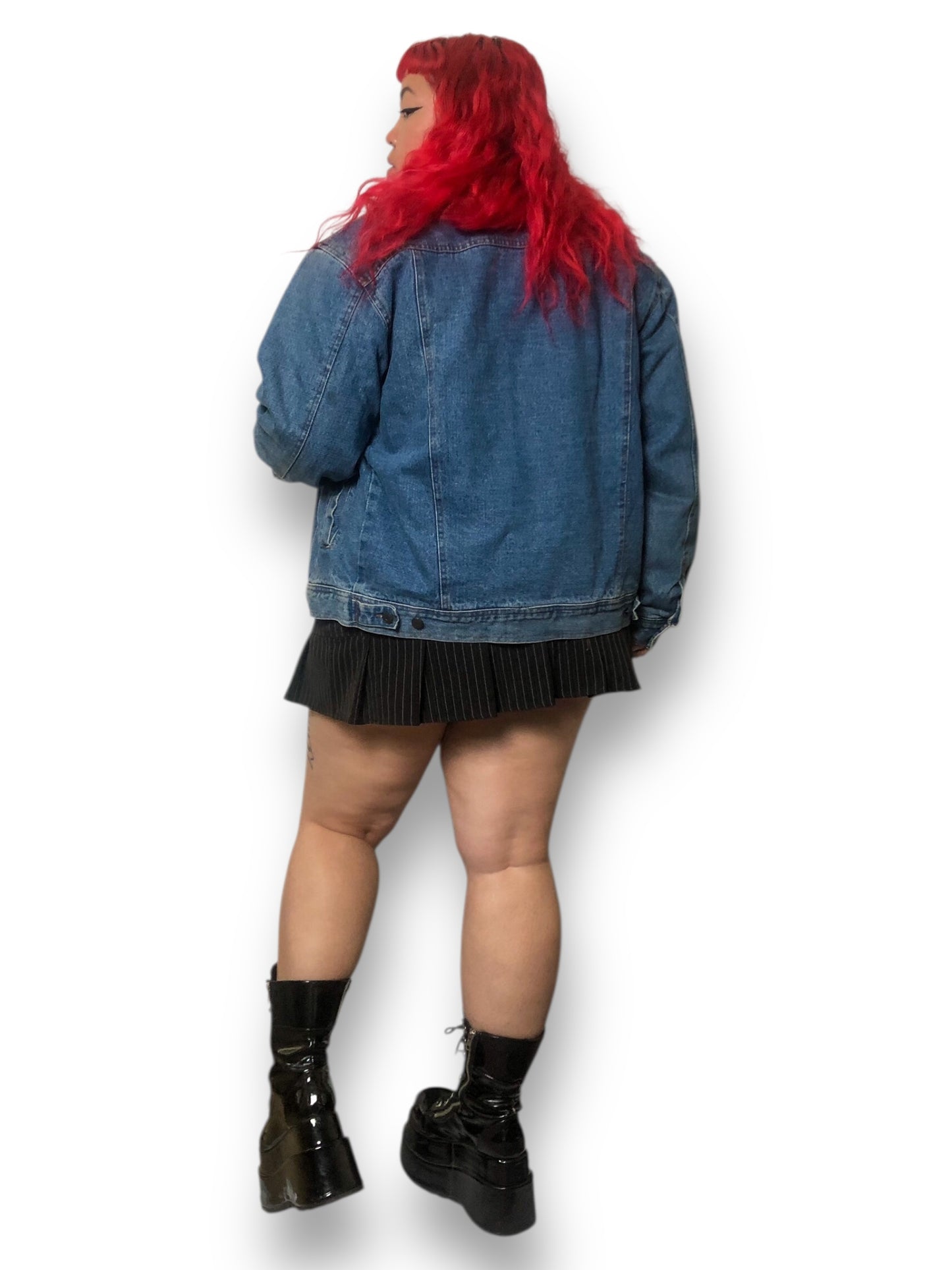 90’s Casual Place Sherpa-Lined Denim Jacket (L)