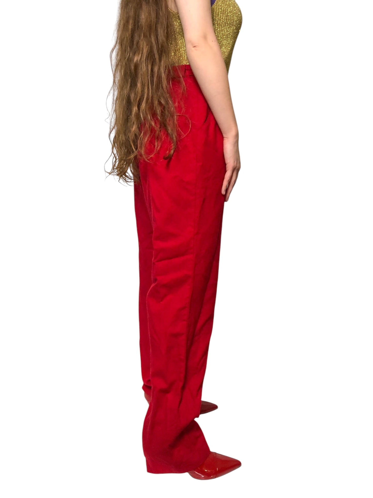 80’s Harvé Benard by Benard Holtzman Red High Waisted Pants (L)