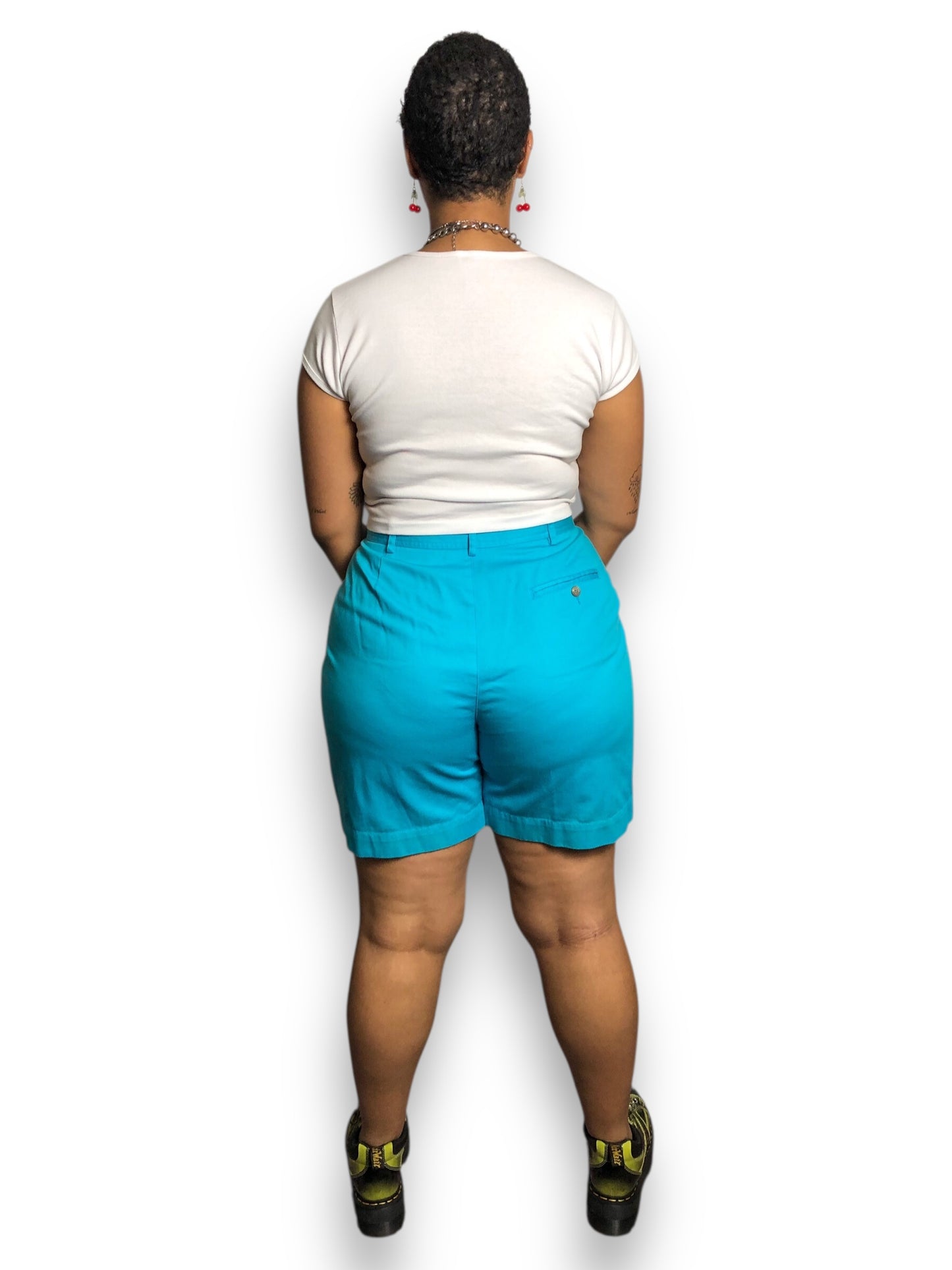 90’s/Y2K Lizsport by Liz Claiborne Turquoise Pleated Shorts (XL)