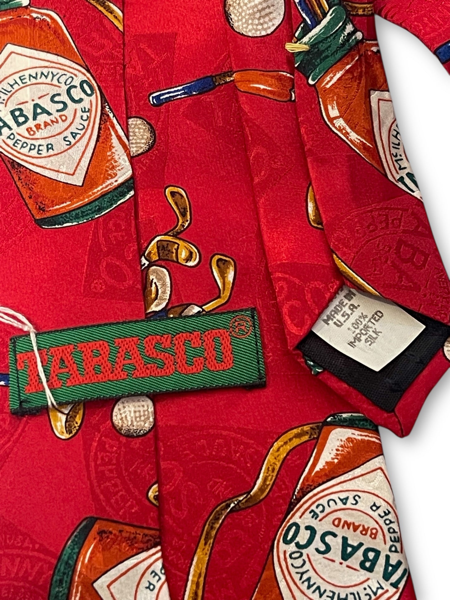 Vintage Tabasco Red Print Necktie