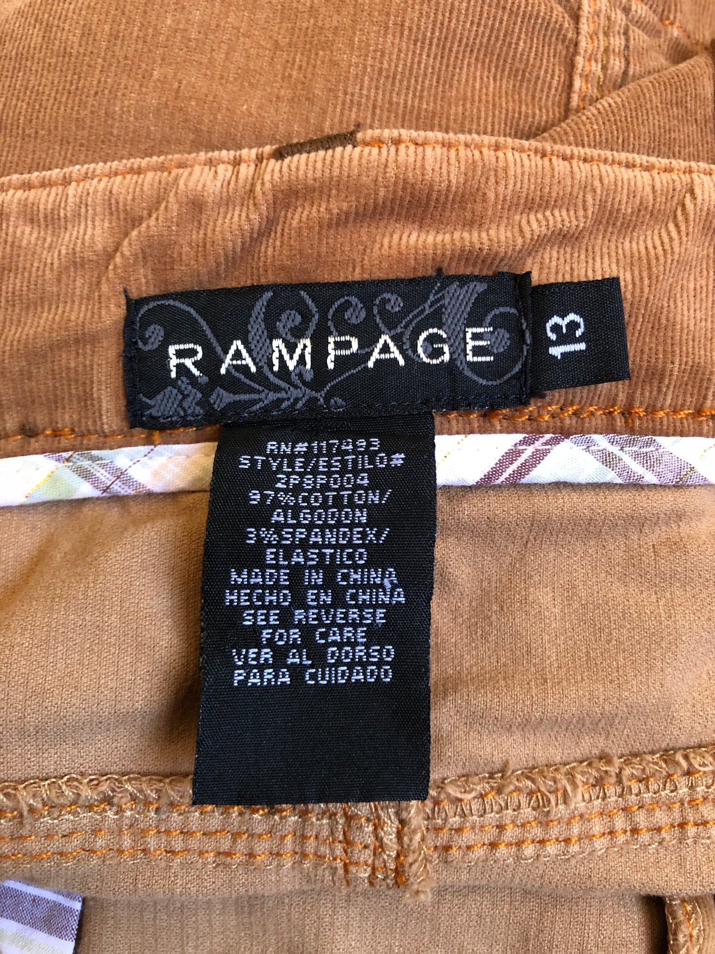 Y2K Rampage Khaki Corduroy Micro Mini Skirt (L)