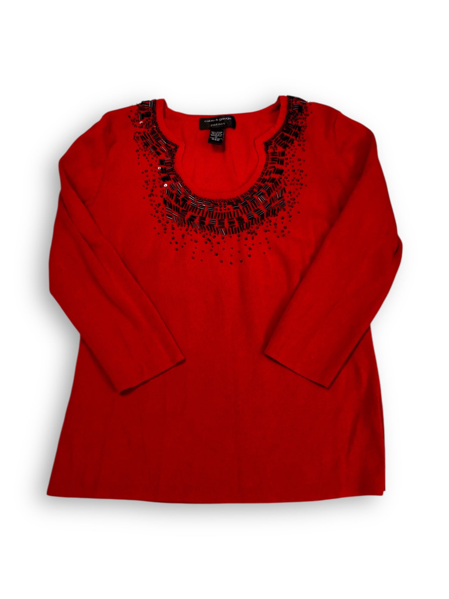 90’s Cable & Gauge Red Knit Long Sleeve Shirt (M)